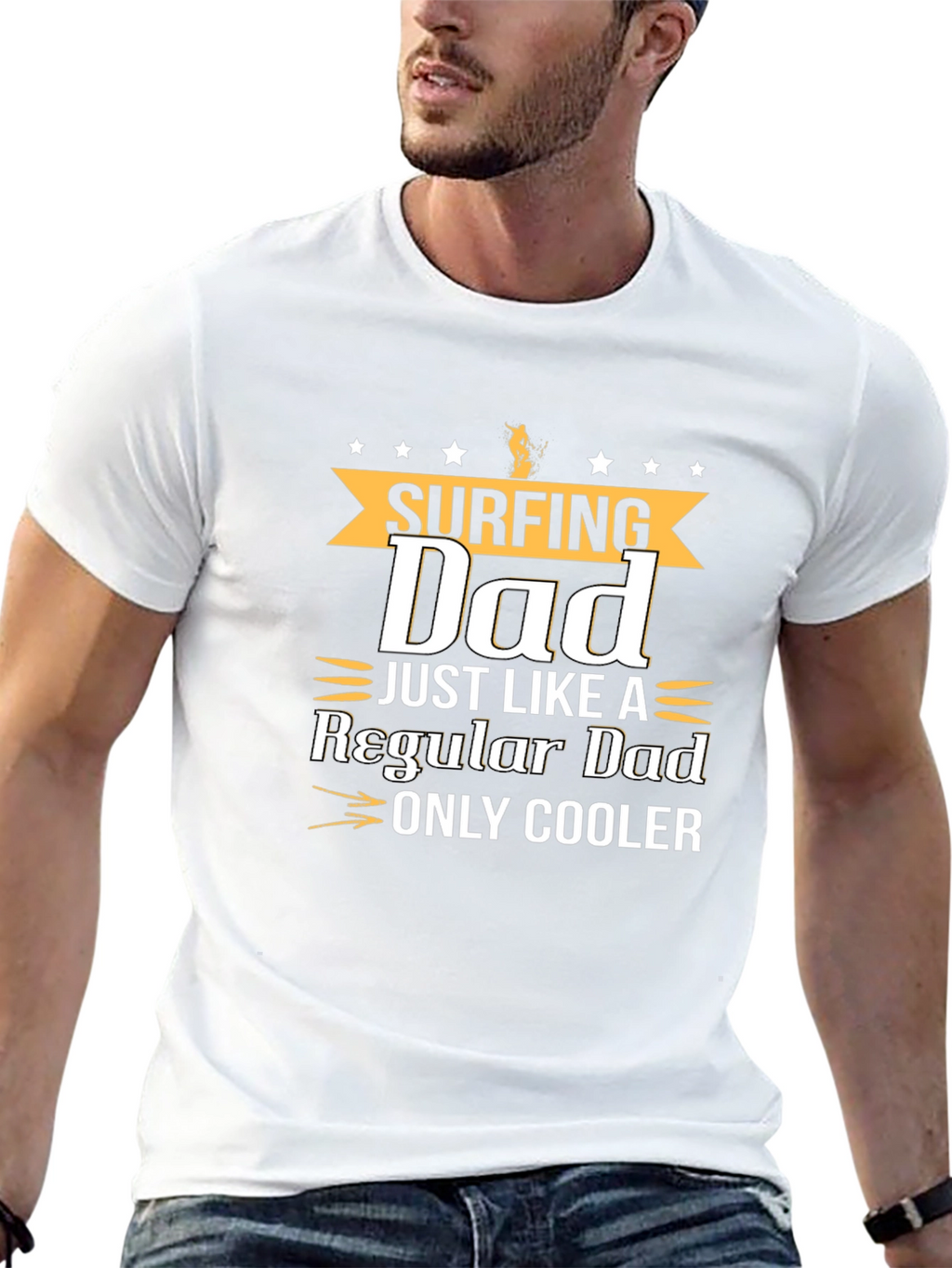 Surfing Dad Graphic T-Shirt - Cool Fathers Day Gift