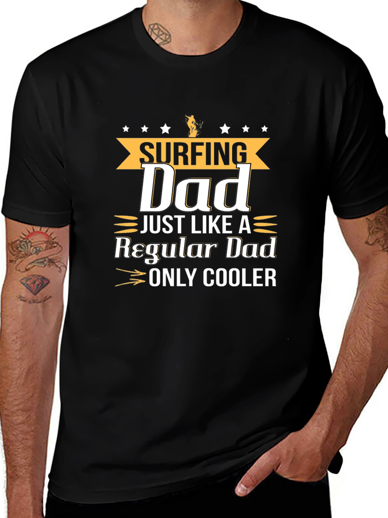 Surfing Dad Graphic T-Shirt - Cool Fathers Day Gift