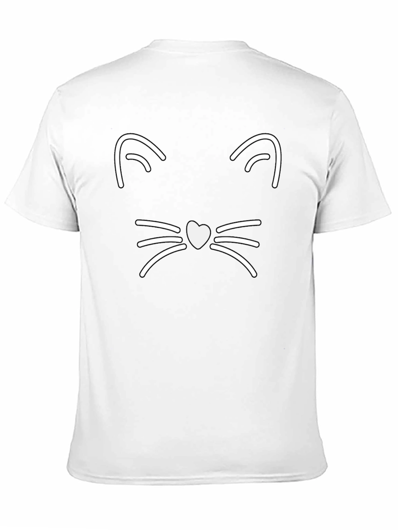 Cool Cat Face Graphic Tee - Black