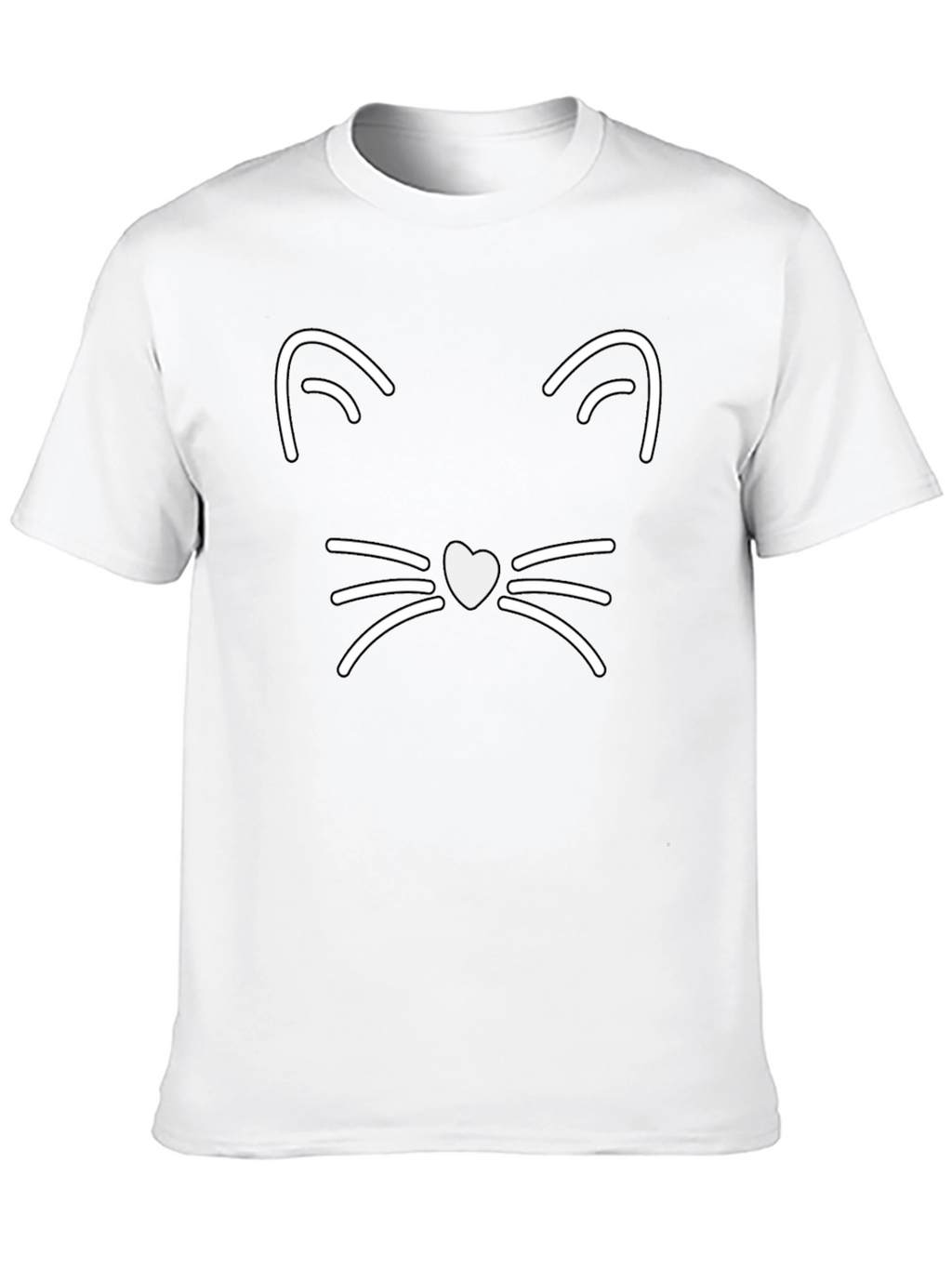 Cool Cat Face Graphic Tee - Black