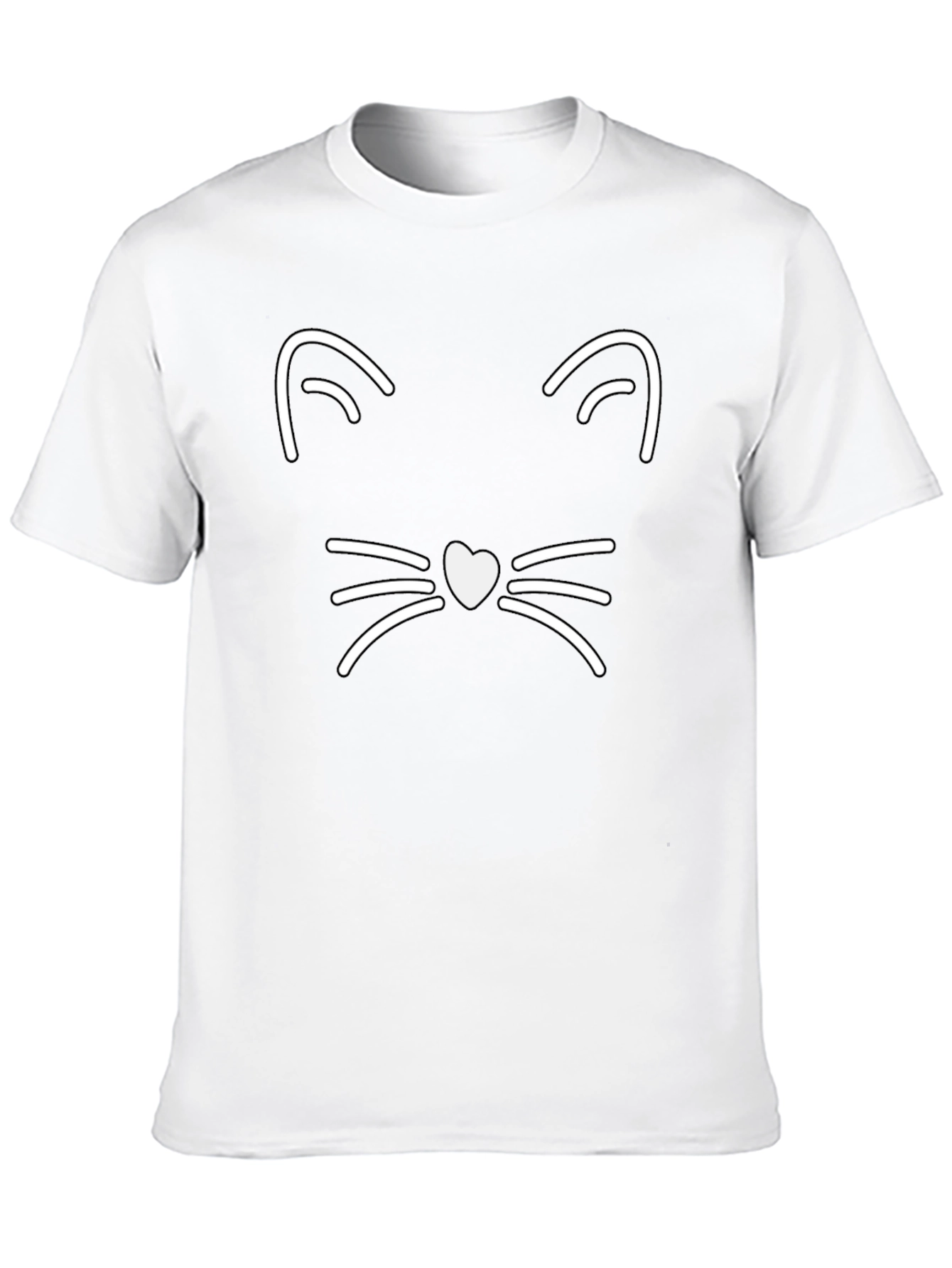 Cool Cat Face Graphic Tee - Black
