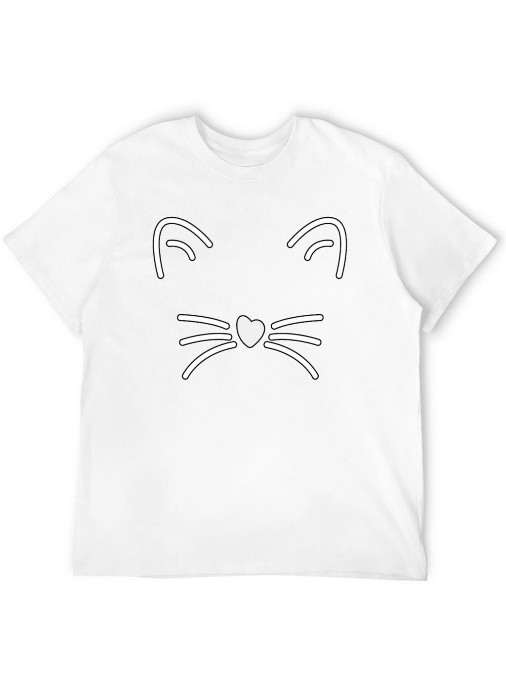 Cool Cat Face Graphic Tee - Black