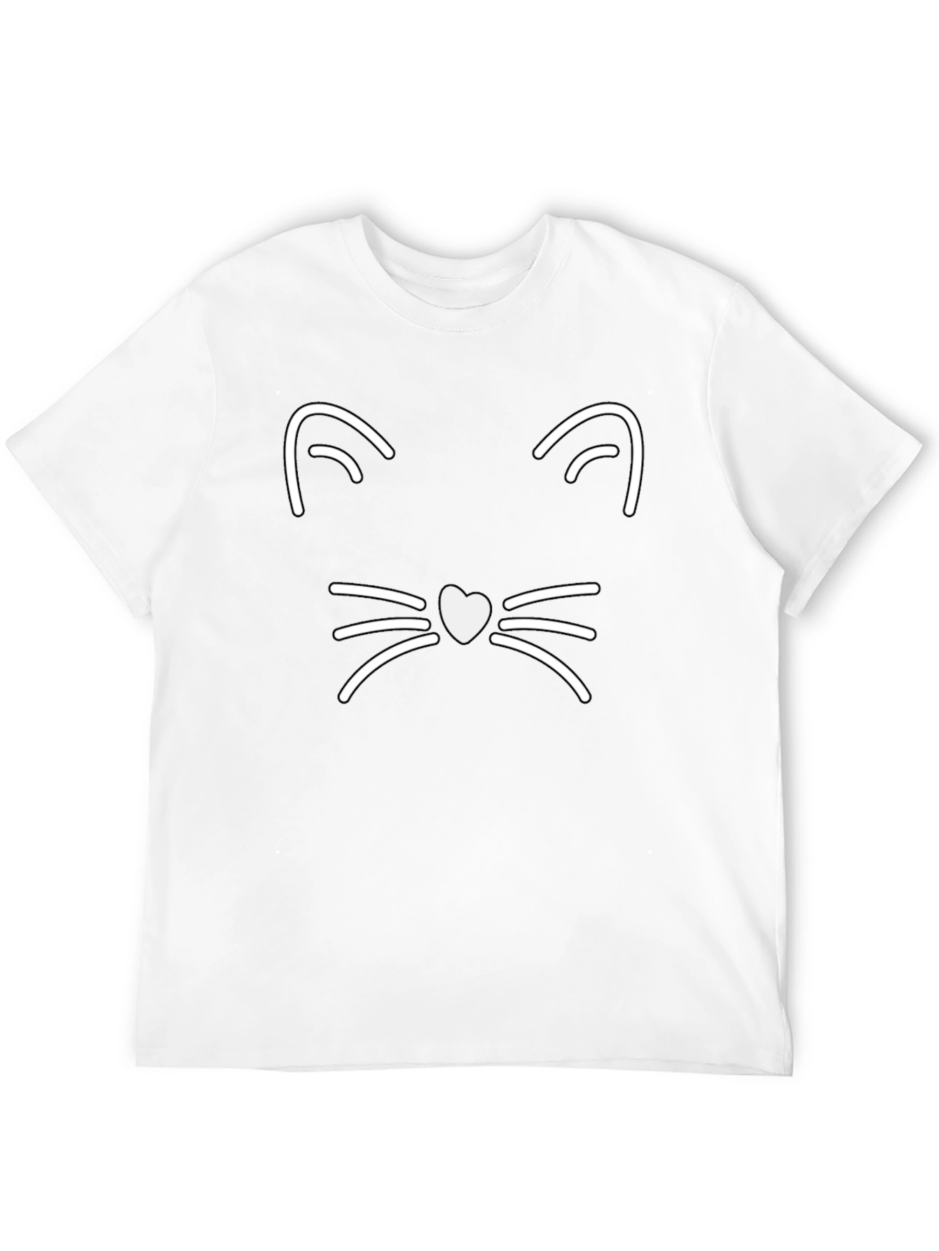 Cool Cat Face Graphic Tee - Black