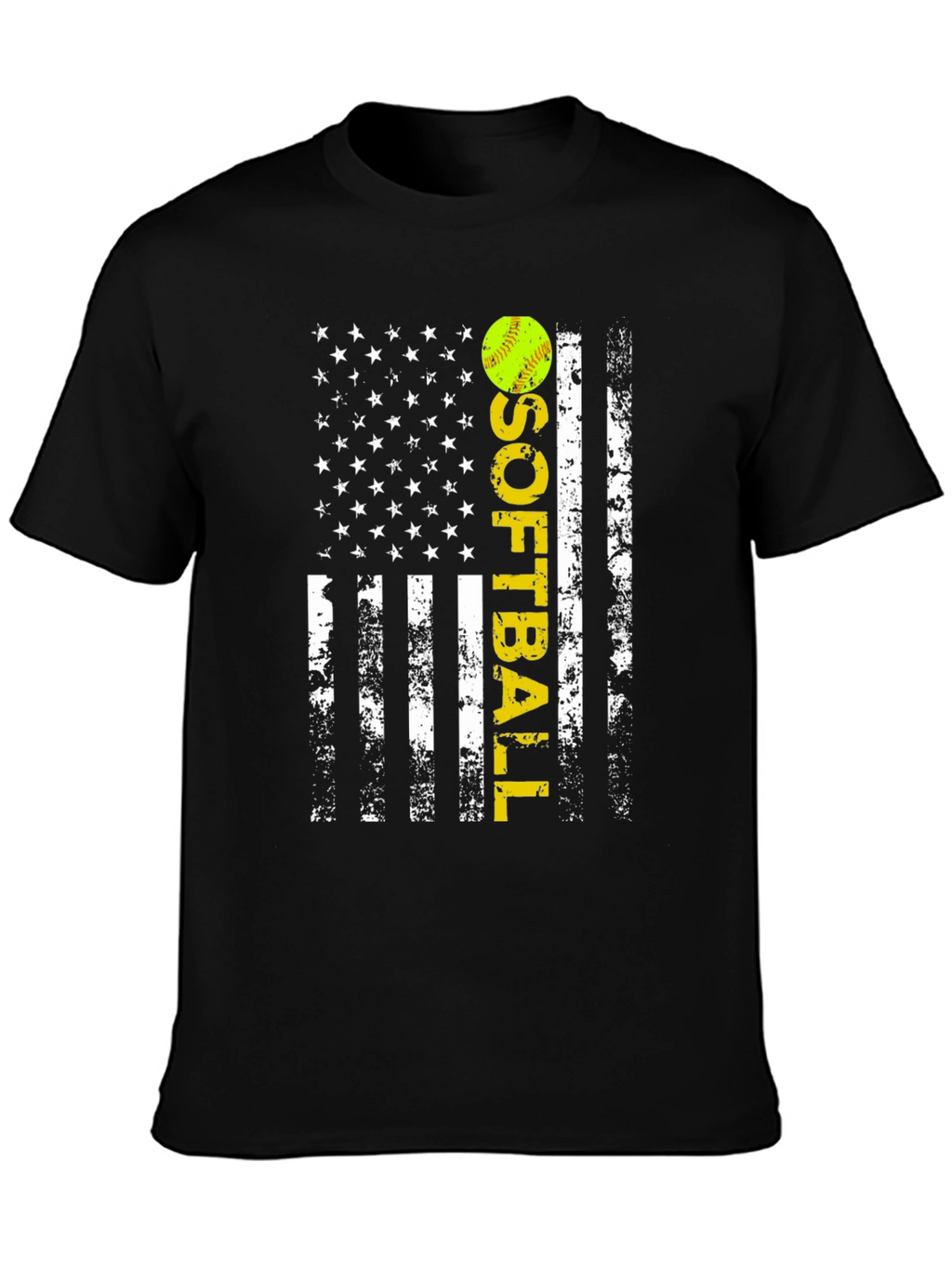 Softball American Flag T-Shirt