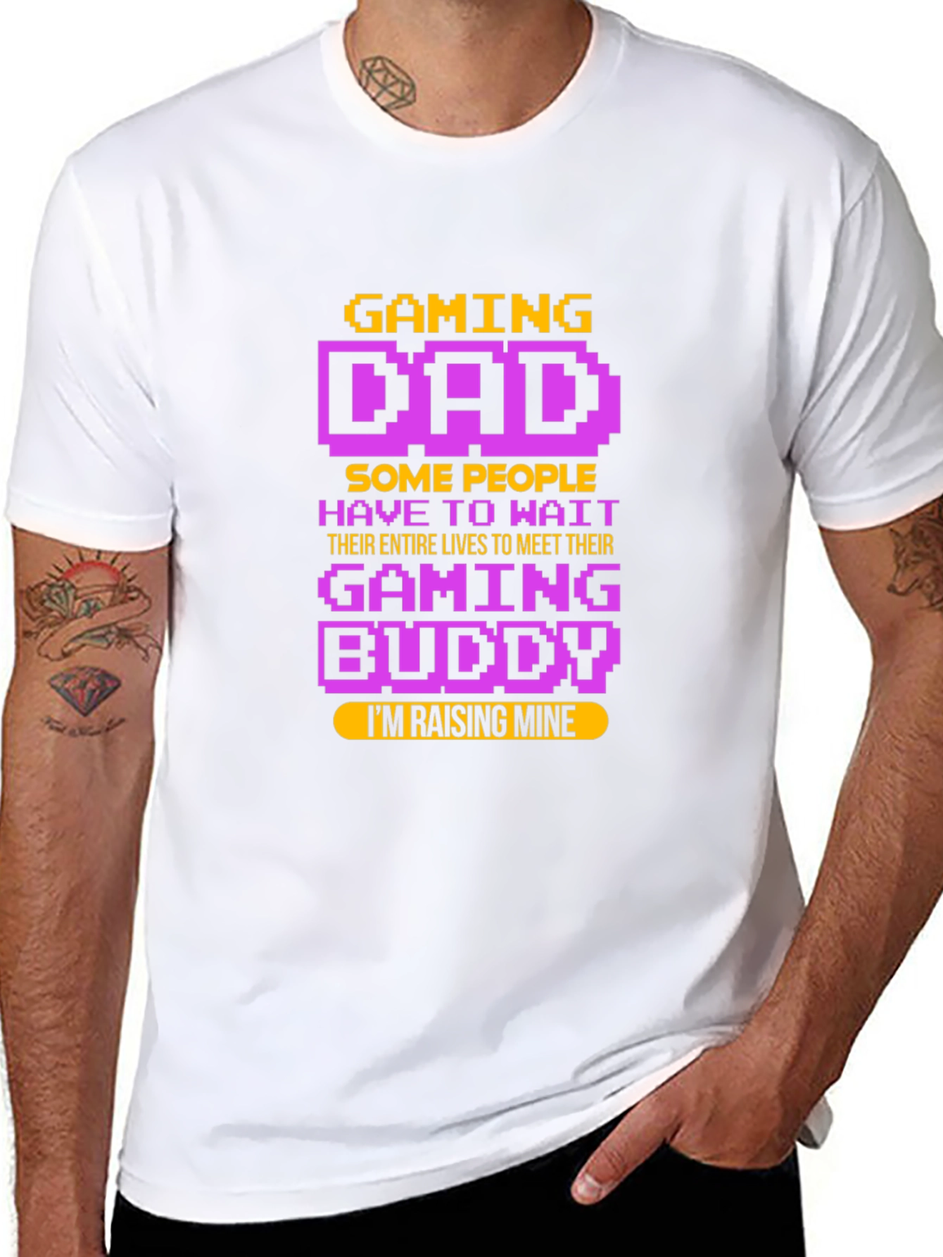 Gaming Dad T-Shirt - Raising My Gaming Buddy