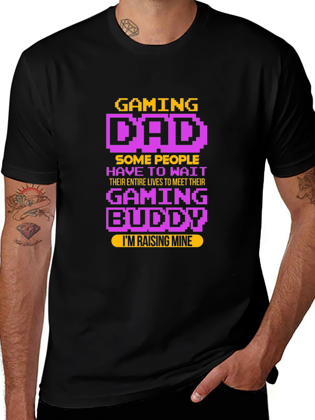 Gaming Dad T-Shirt - Raising My Gaming Buddy