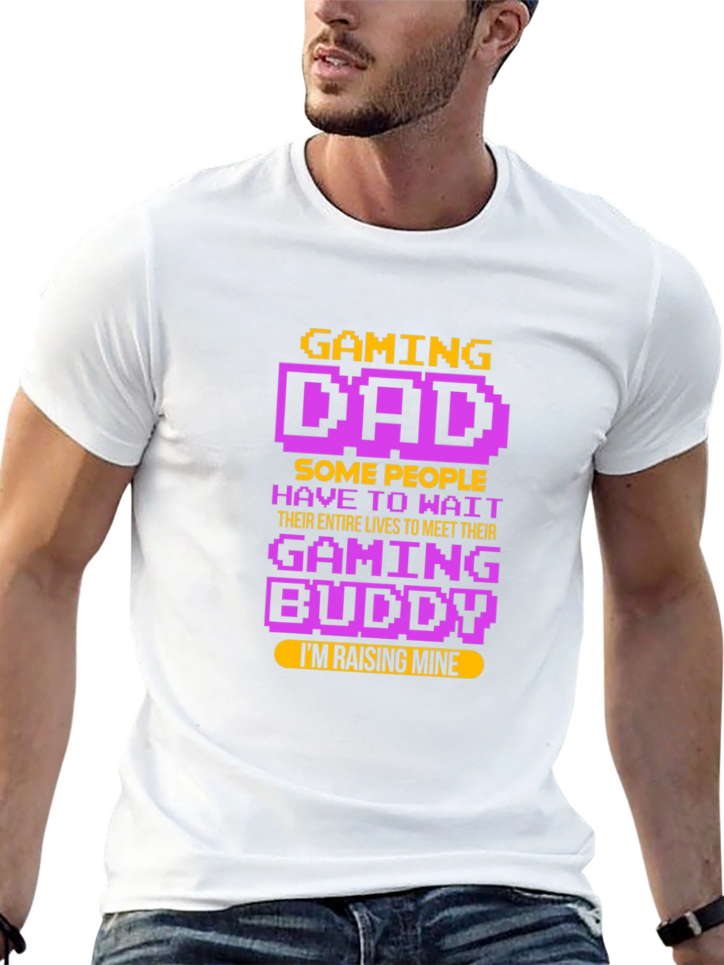 Gaming Dad T-Shirt - Raising My Gaming Buddy