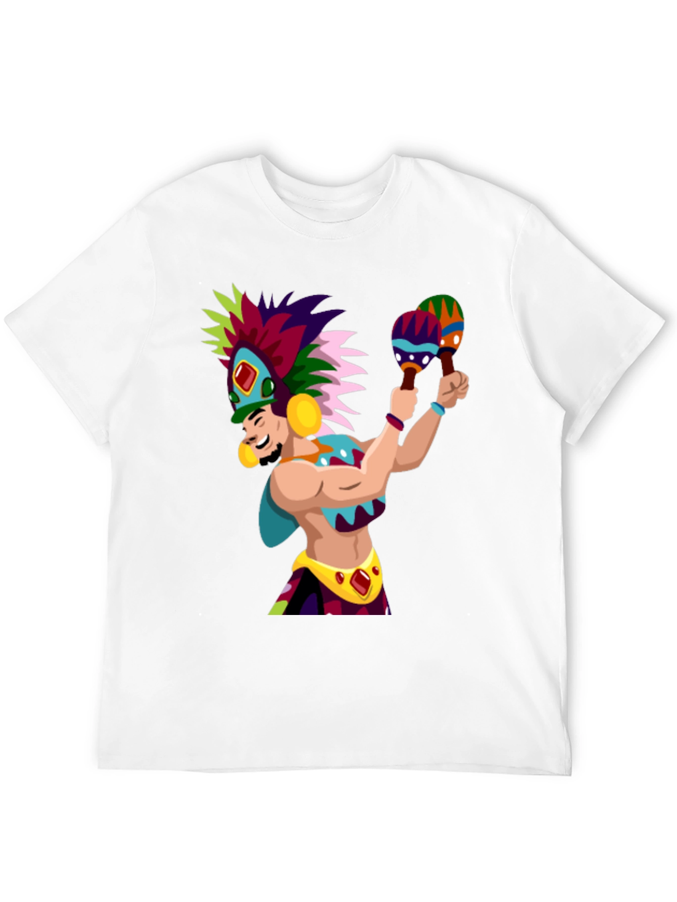 Aztec Warrior Graphic T-Shirt - Vibrant Design