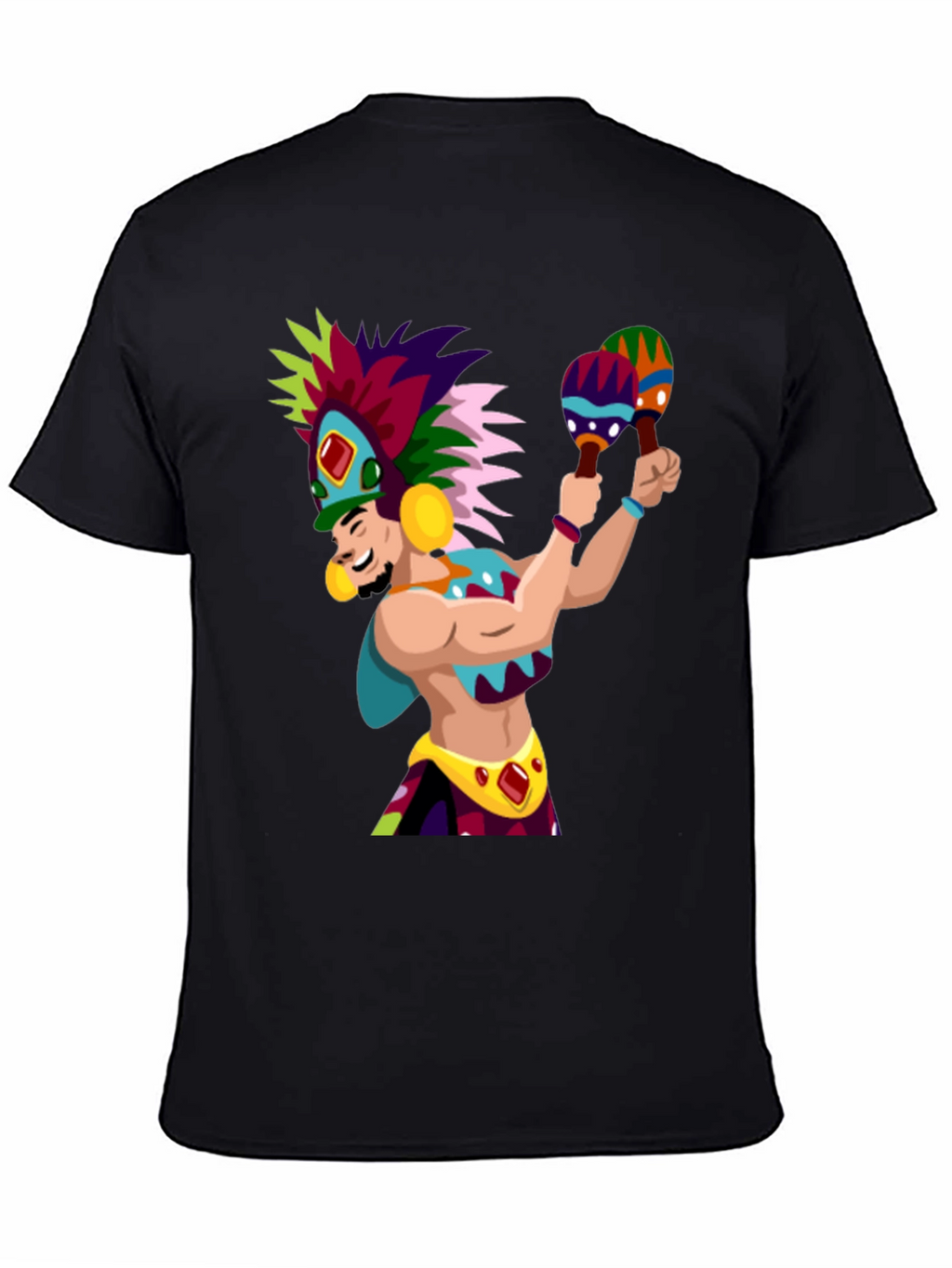 Aztec Warrior Graphic T-Shirt - Vibrant Design
