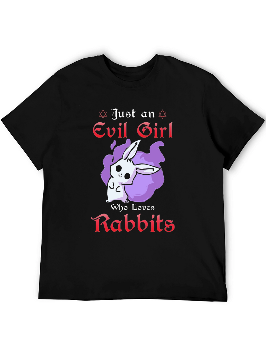 Evil Girl Loves Rabbits T-Shirt - Black