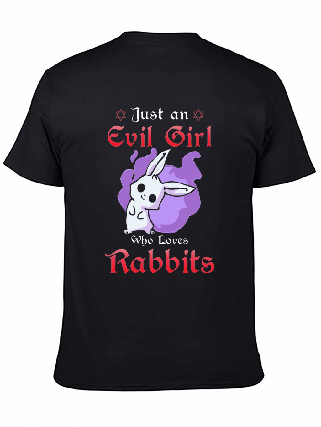 Evil Girl Loves Rabbits T-Shirt - Black
