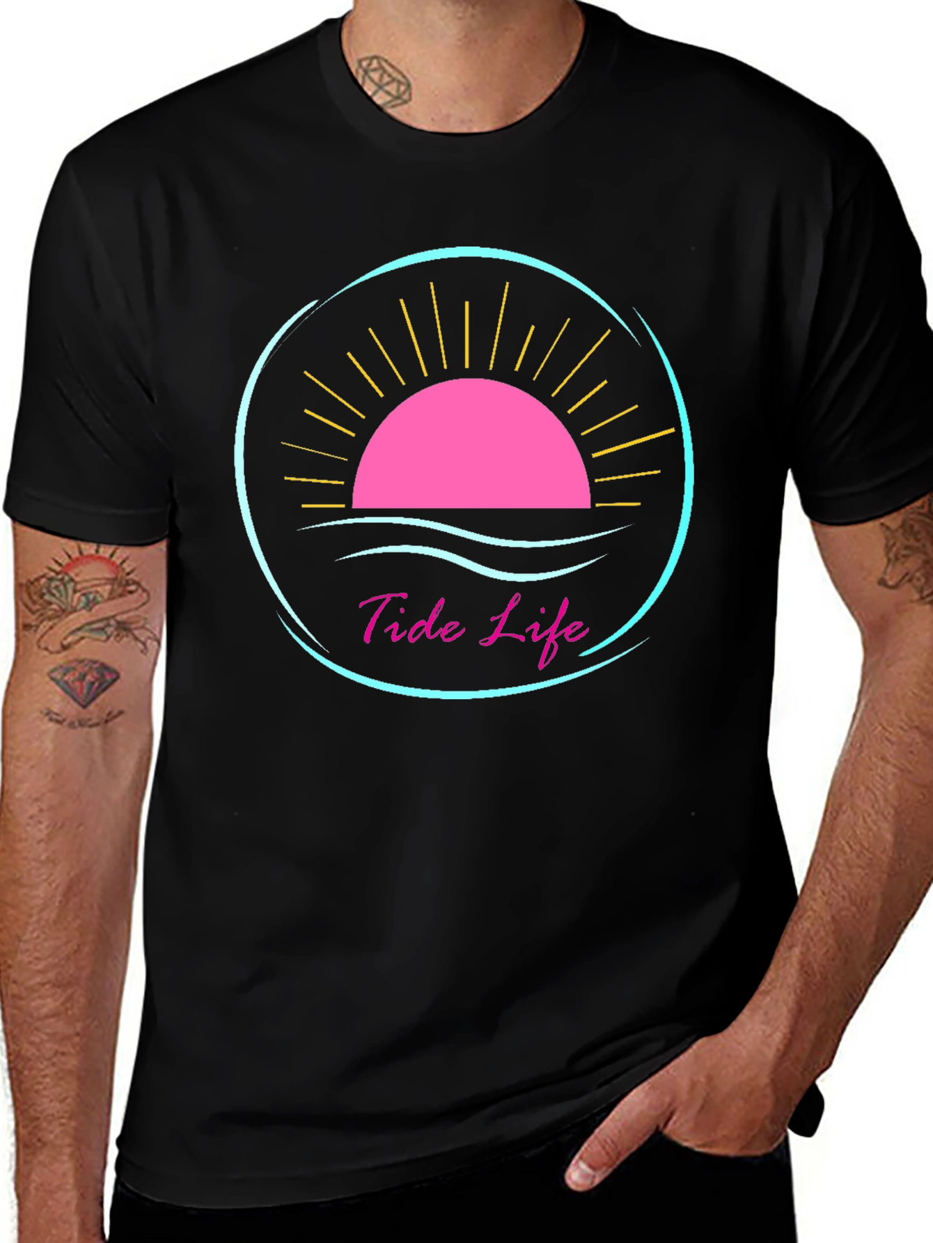 Tide Life Black Graphic Tee