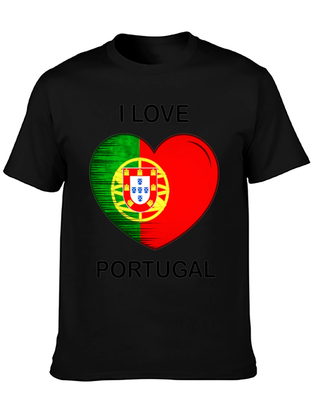 I Love Portugal Heart Flag Graphic T-Shirt