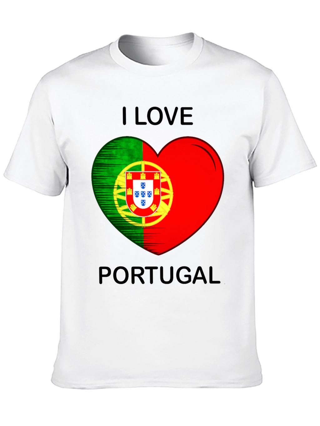 I Love Portugal Heart Flag Graphic T-Shirt