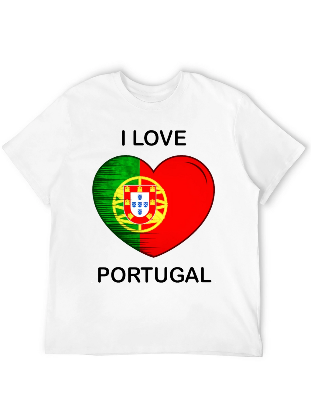 I Love Portugal Heart Flag Graphic T-Shirt