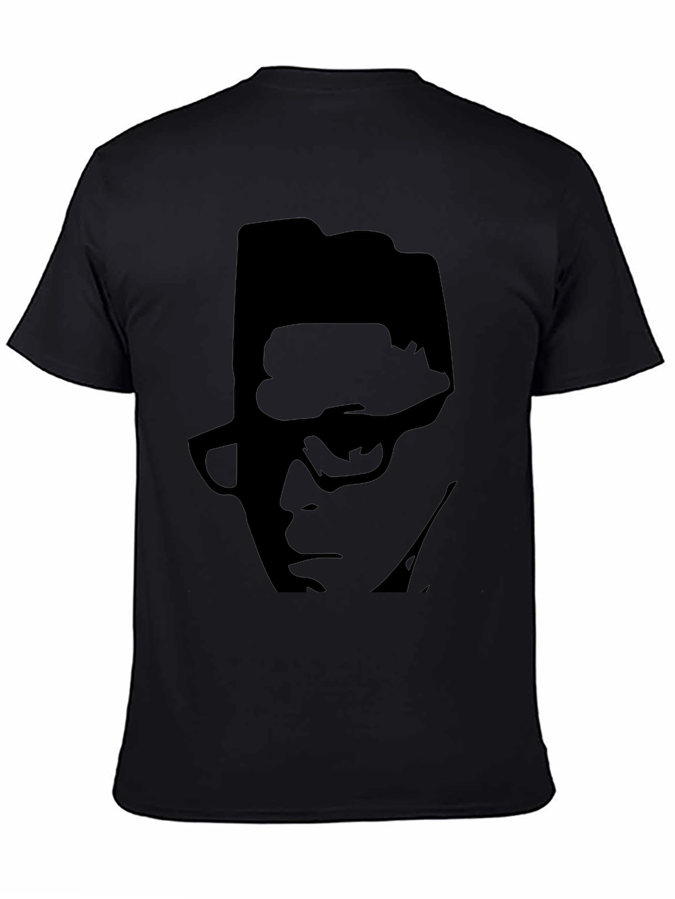 Black T-Shirt with Silhouette Graphic