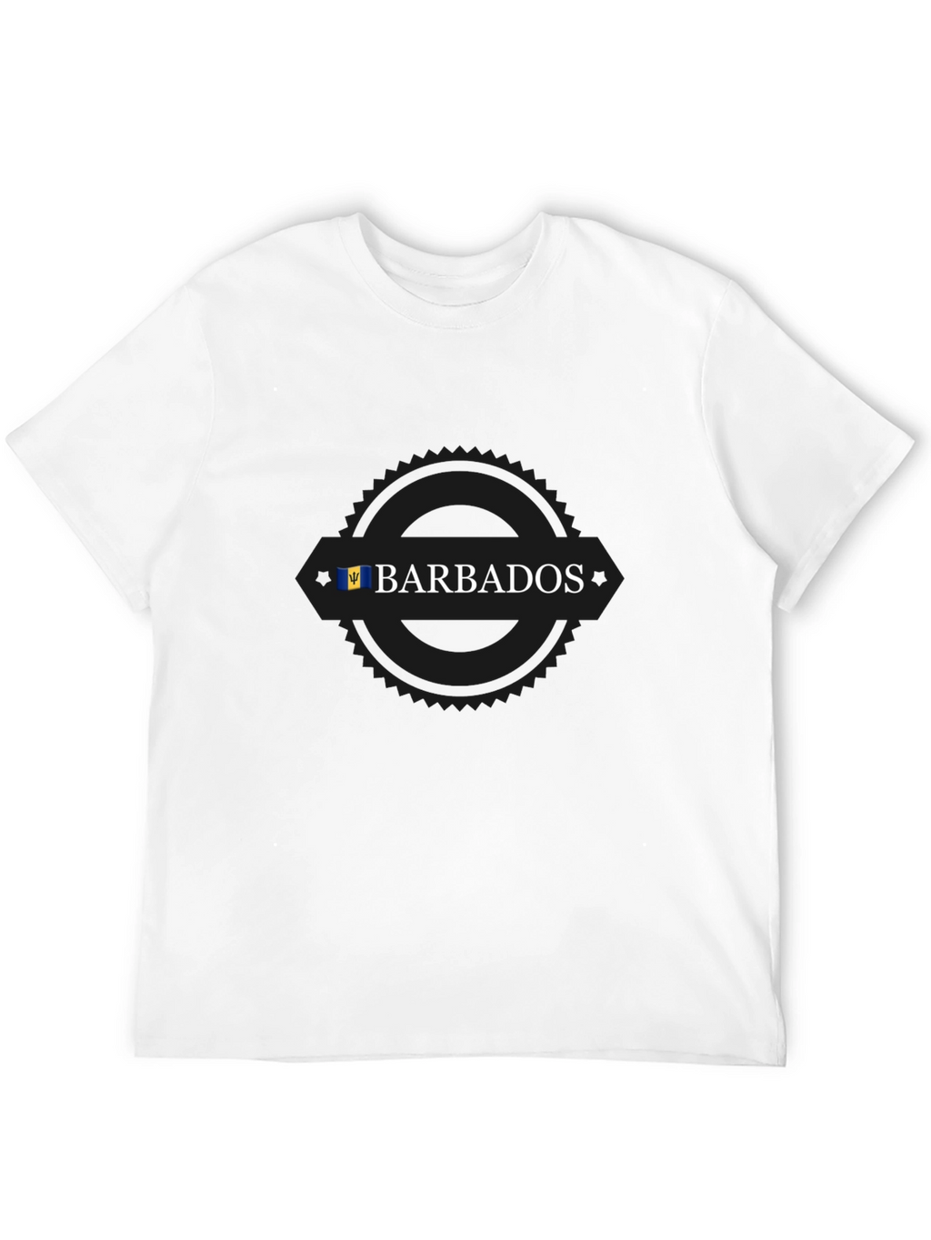 Barbados Flag T-Shirt - Black Short Sleeve Tee
