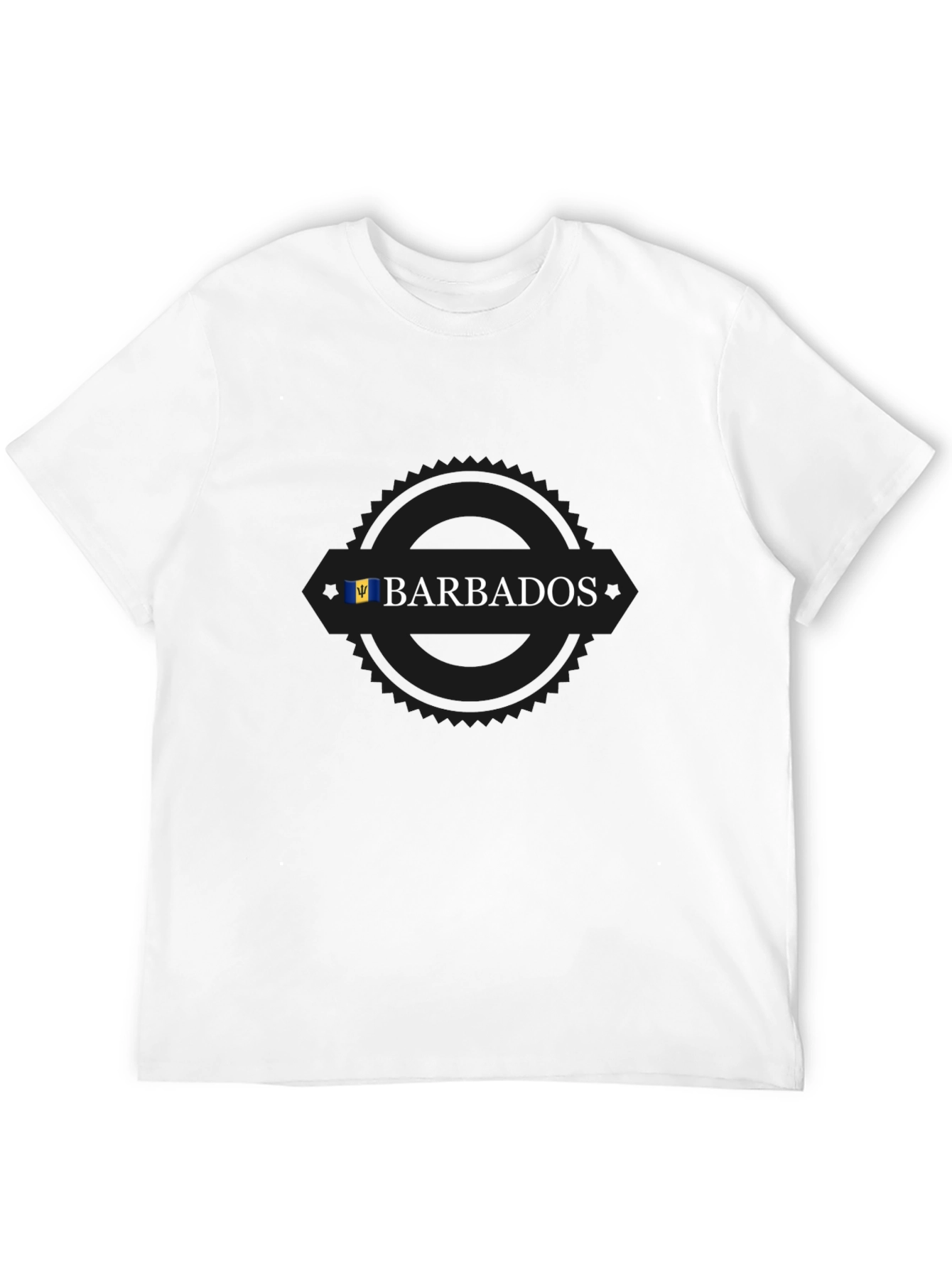 Barbados Flag T-Shirt - Black Short Sleeve Tee