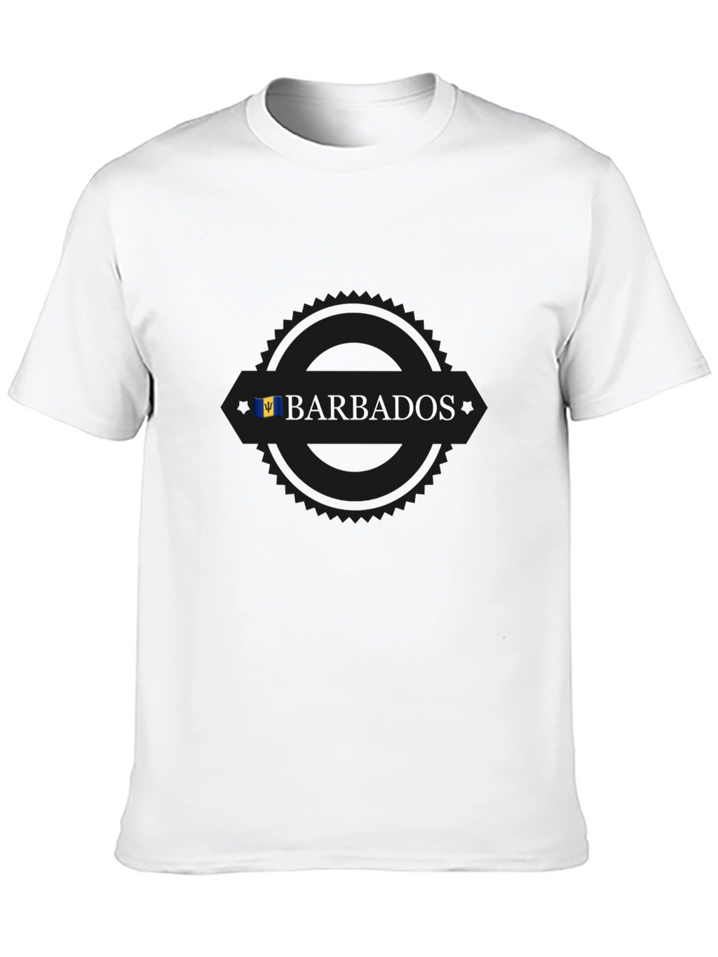 Barbados Flag T-Shirt - Black Short Sleeve Tee
