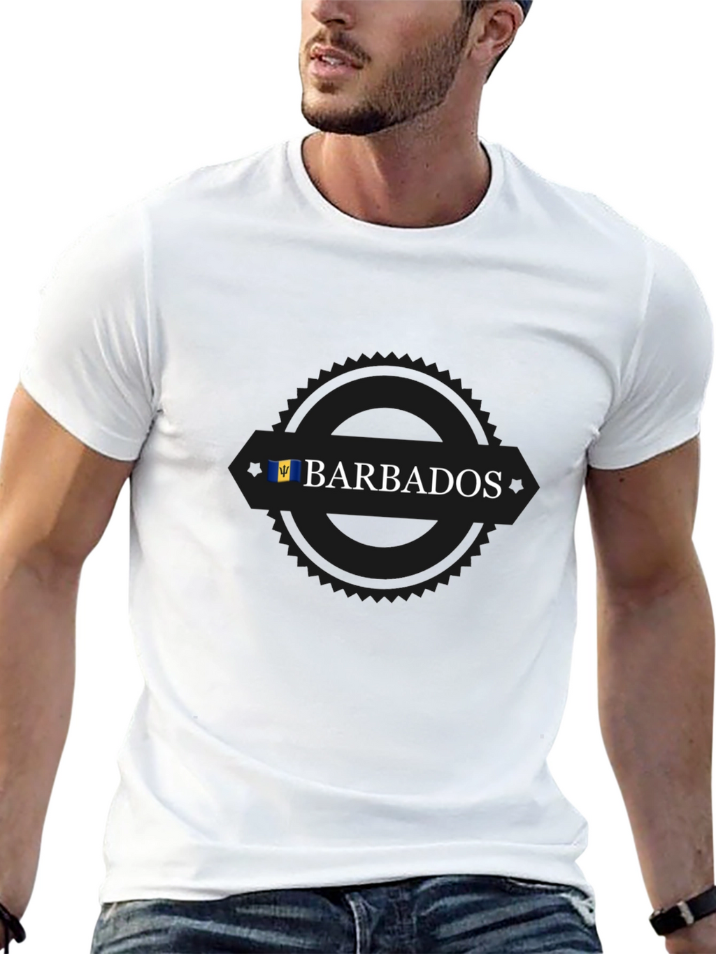 Barbados Flag T-Shirt - Black Short Sleeve Tee