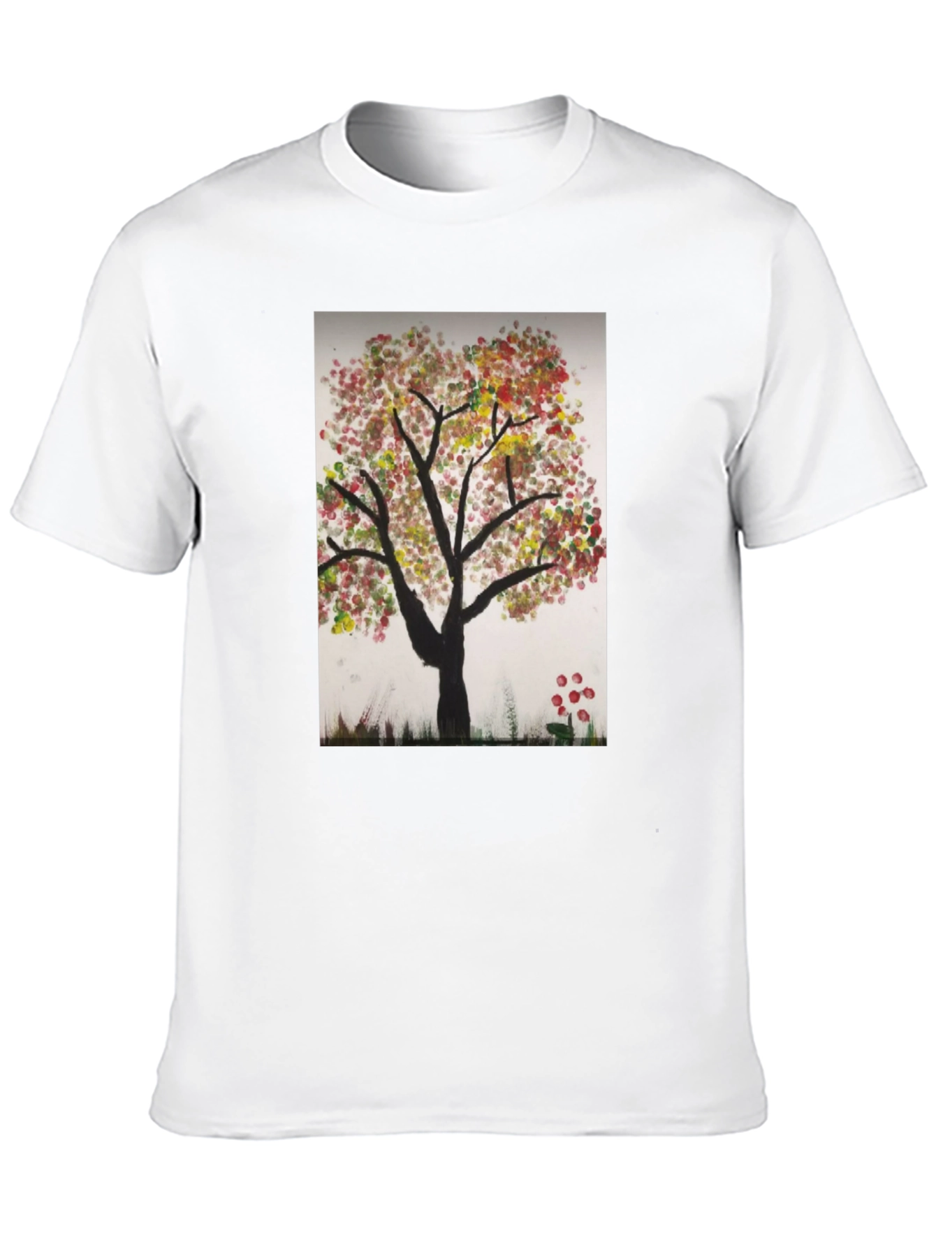 Artistic Autumn Tree Black T-Shirt