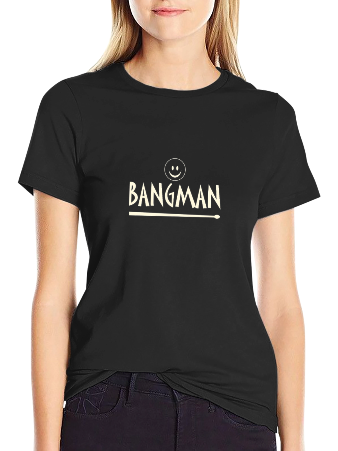 Bangman Drummer T-Shirt - Black Crew Neck Tee