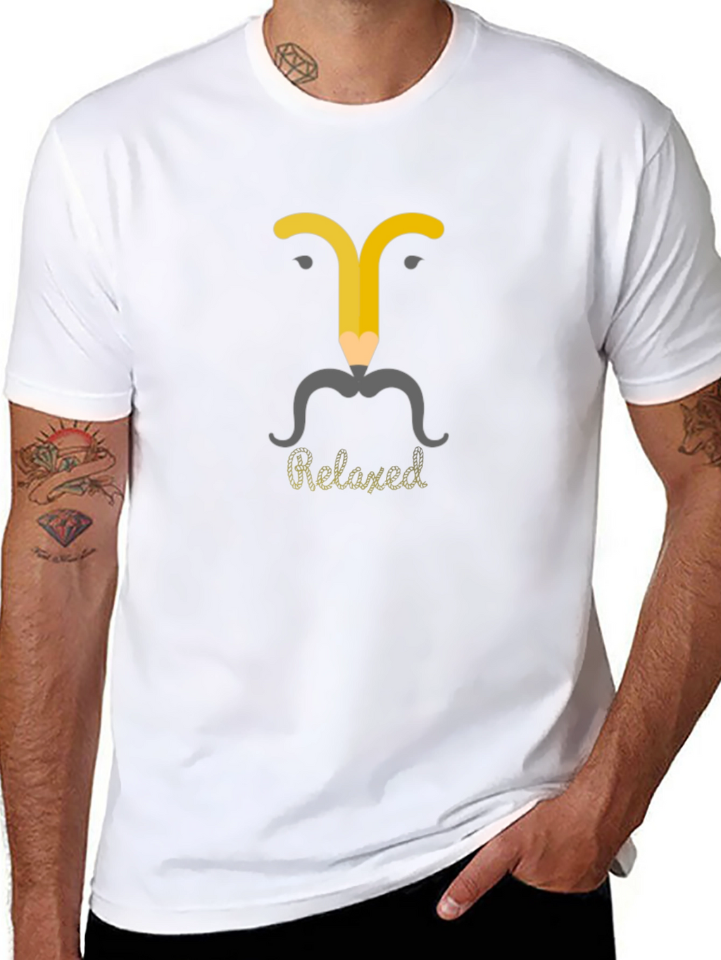 Relaxed Pencil Man Graphic T-Shirt - Modern Casual Wear
