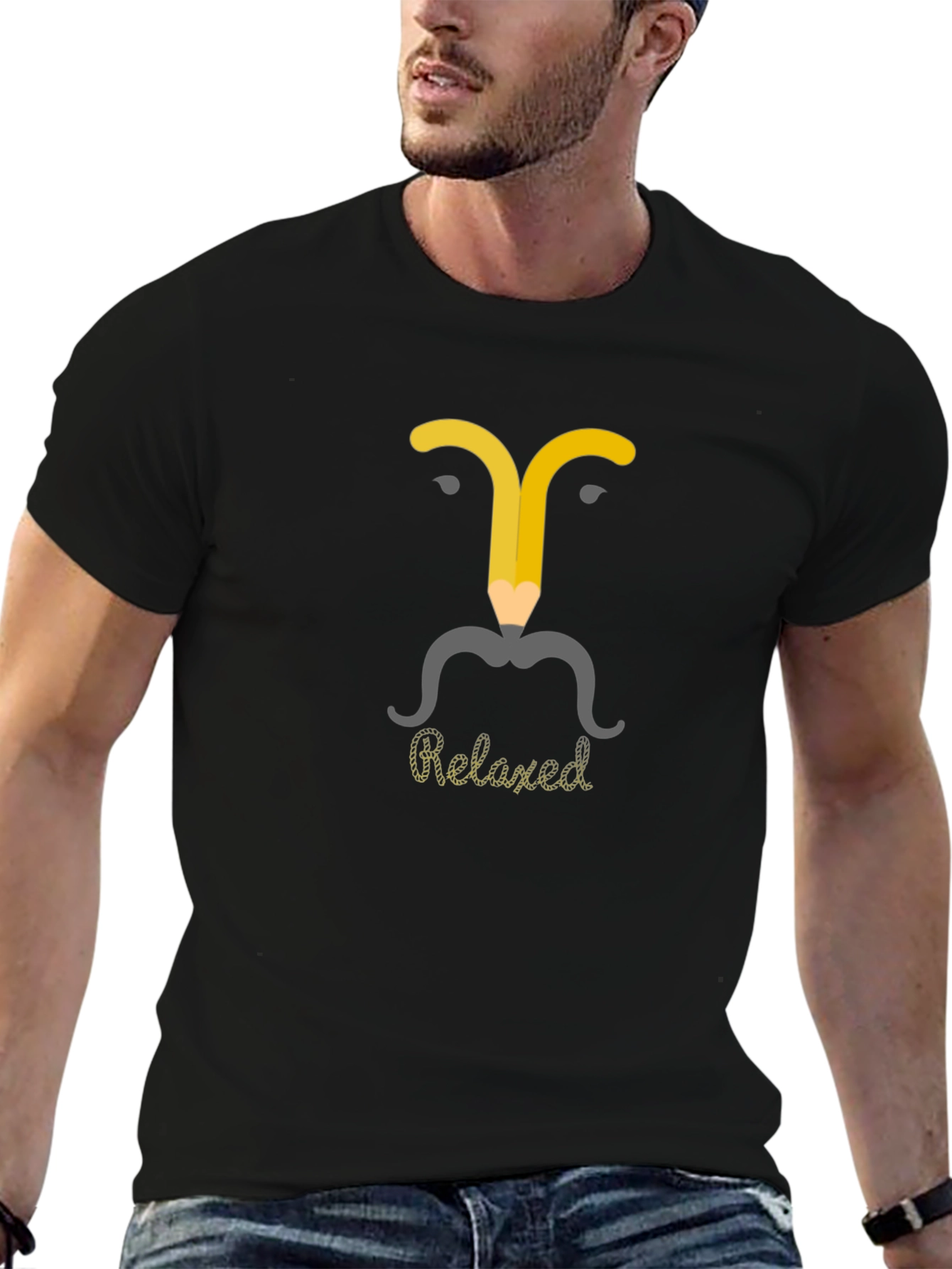 Relaxed Pencil Man Graphic T-Shirt - Modern Casual Wear