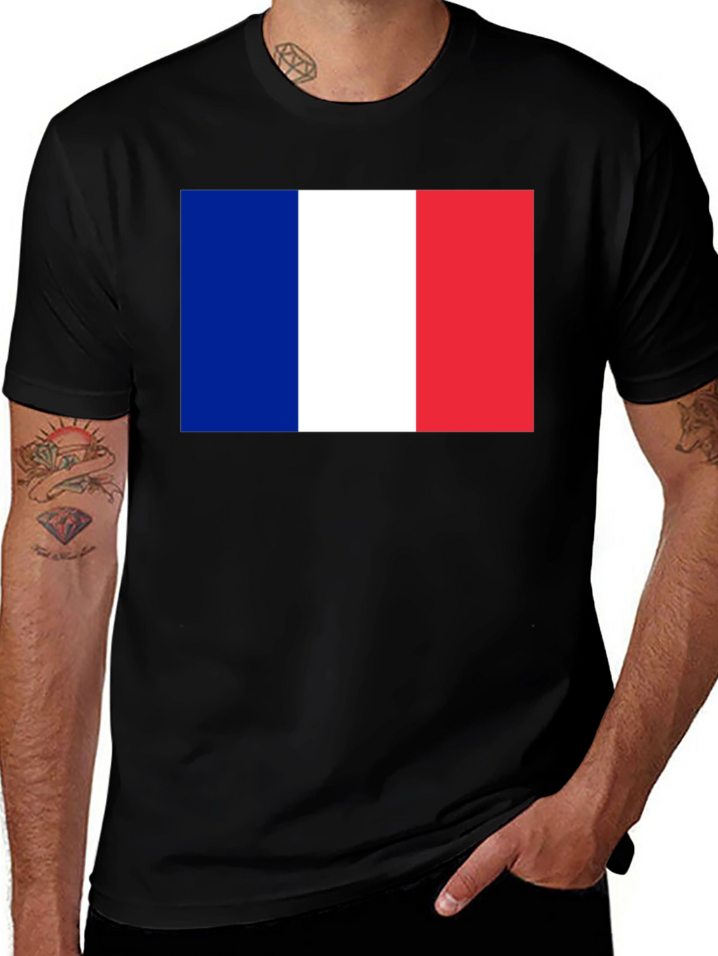 French Flag T-Shirt - Casual Graphic Tee