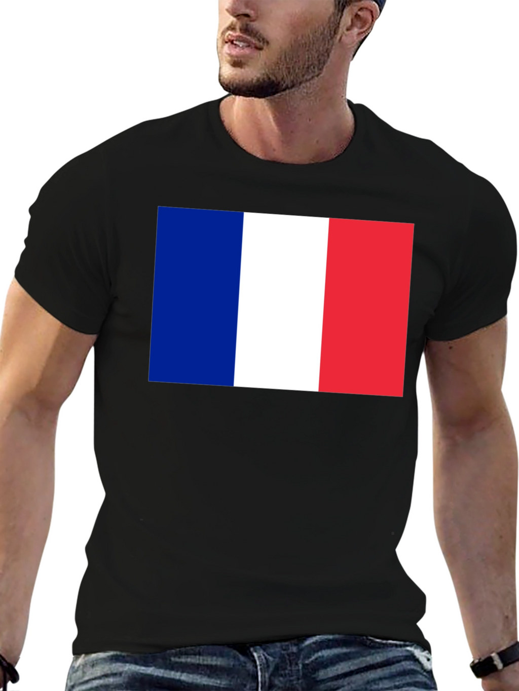 French Flag T-Shirt - Casual Graphic Tee