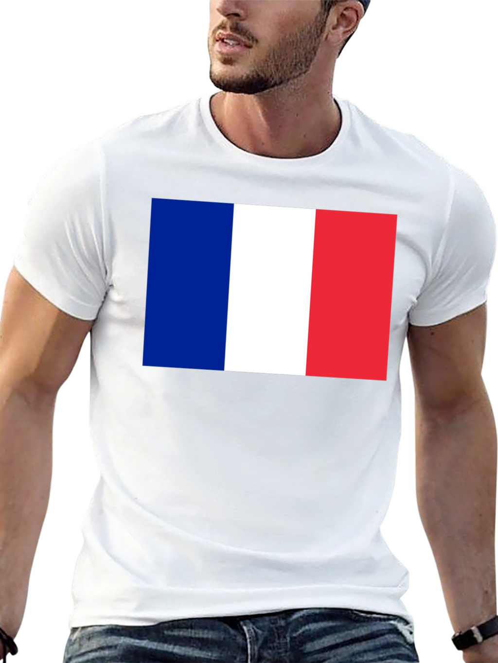French Flag T-Shirt - Casual Graphic Tee