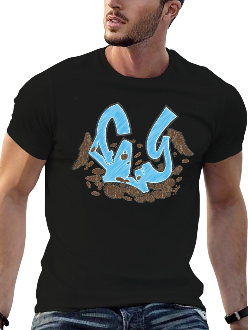 Abstract Graffiti Art Black T-Shirt