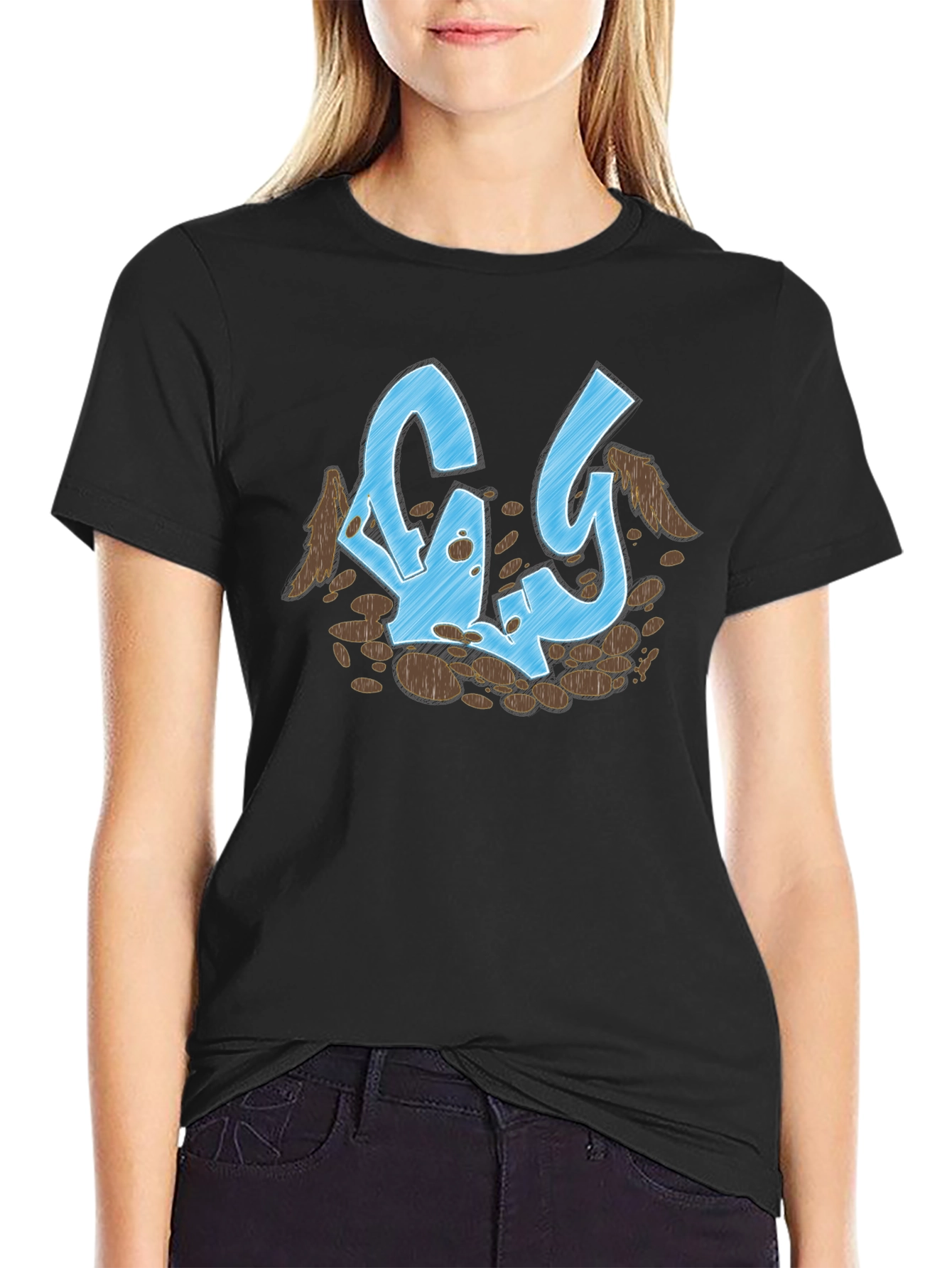 Abstract Graffiti Art Black T-Shirt