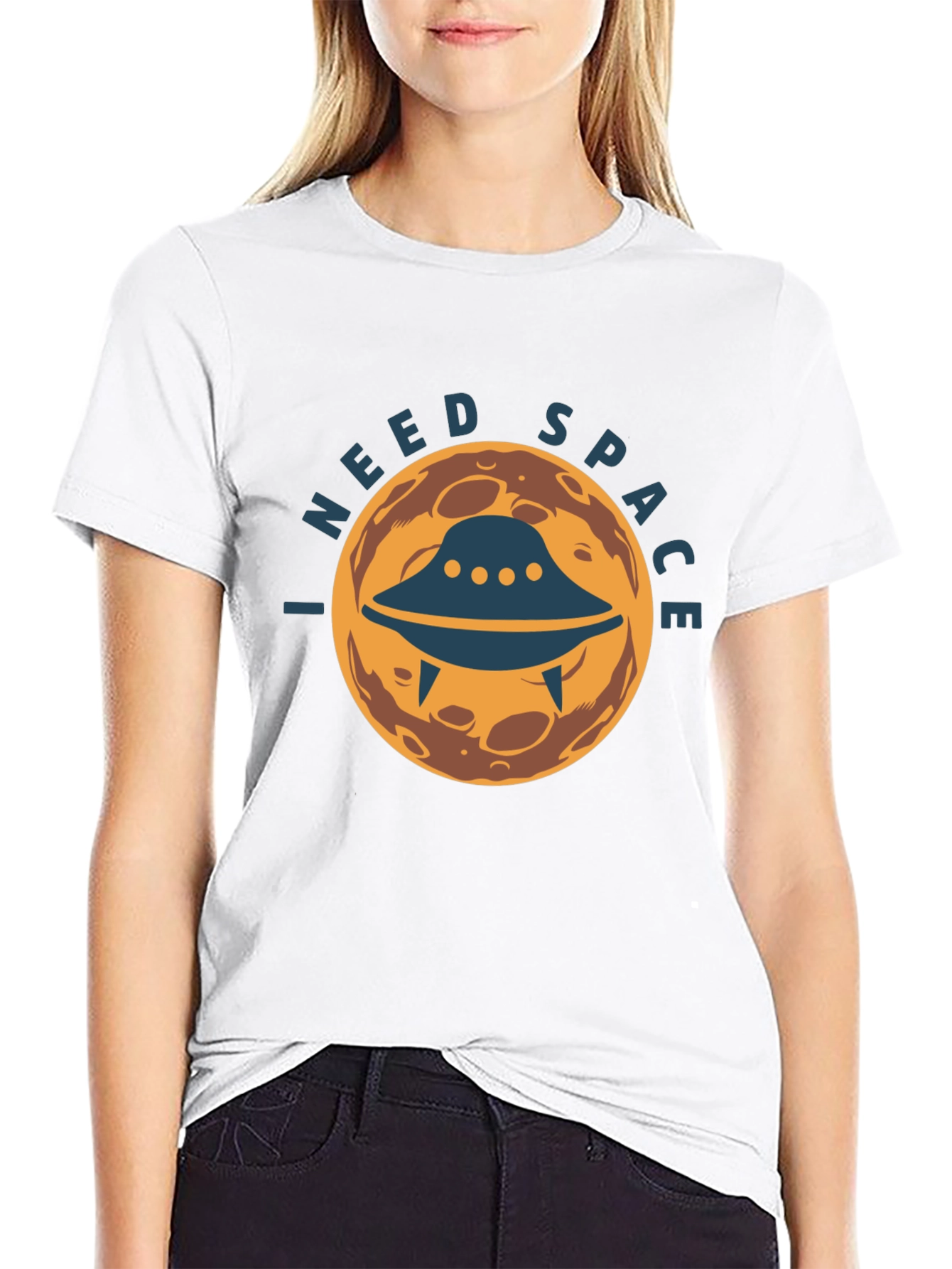 I Need Space Graphic Tee - UFO Alien Design
