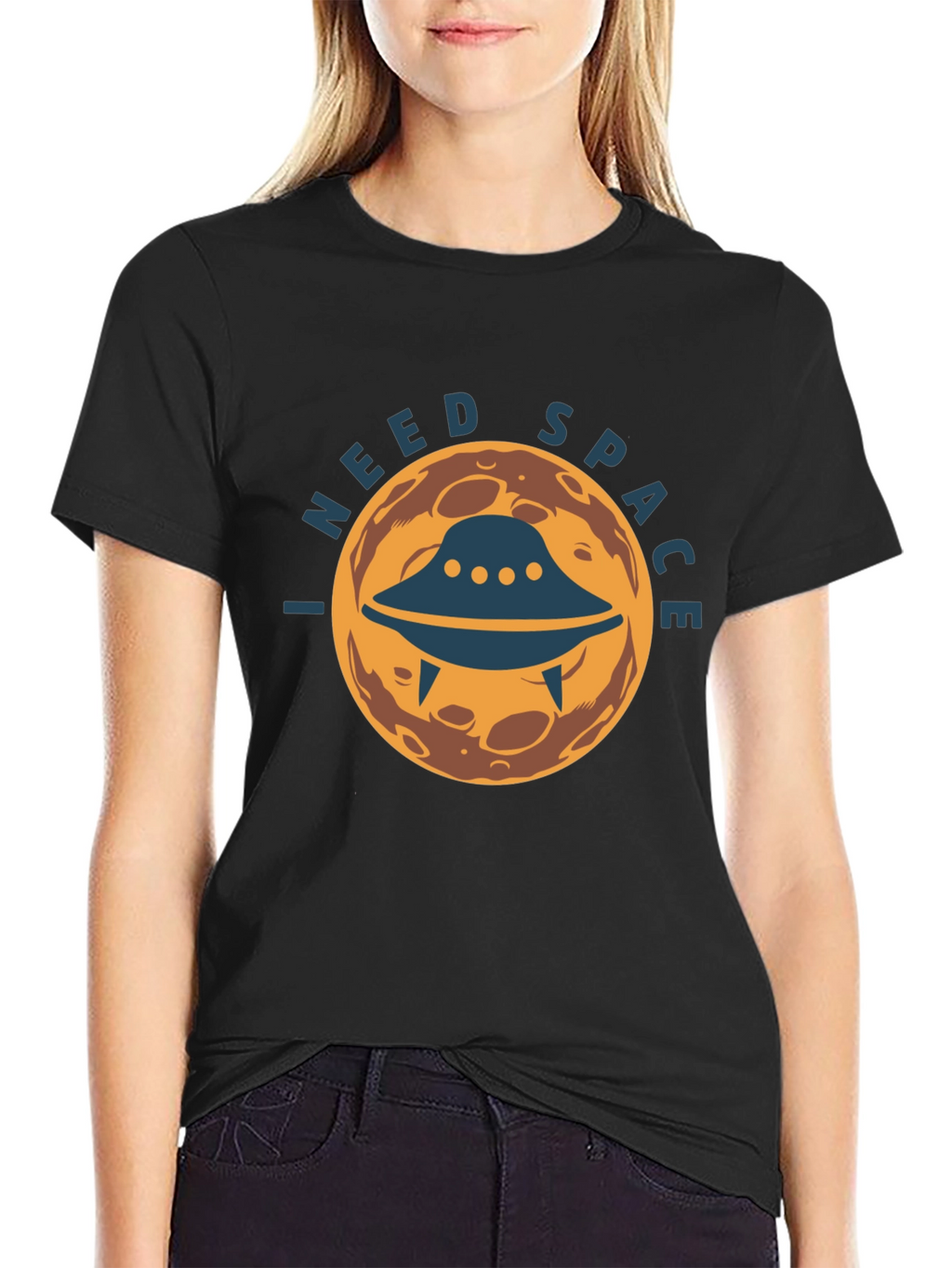 I Need Space Graphic Tee - UFO Alien Design