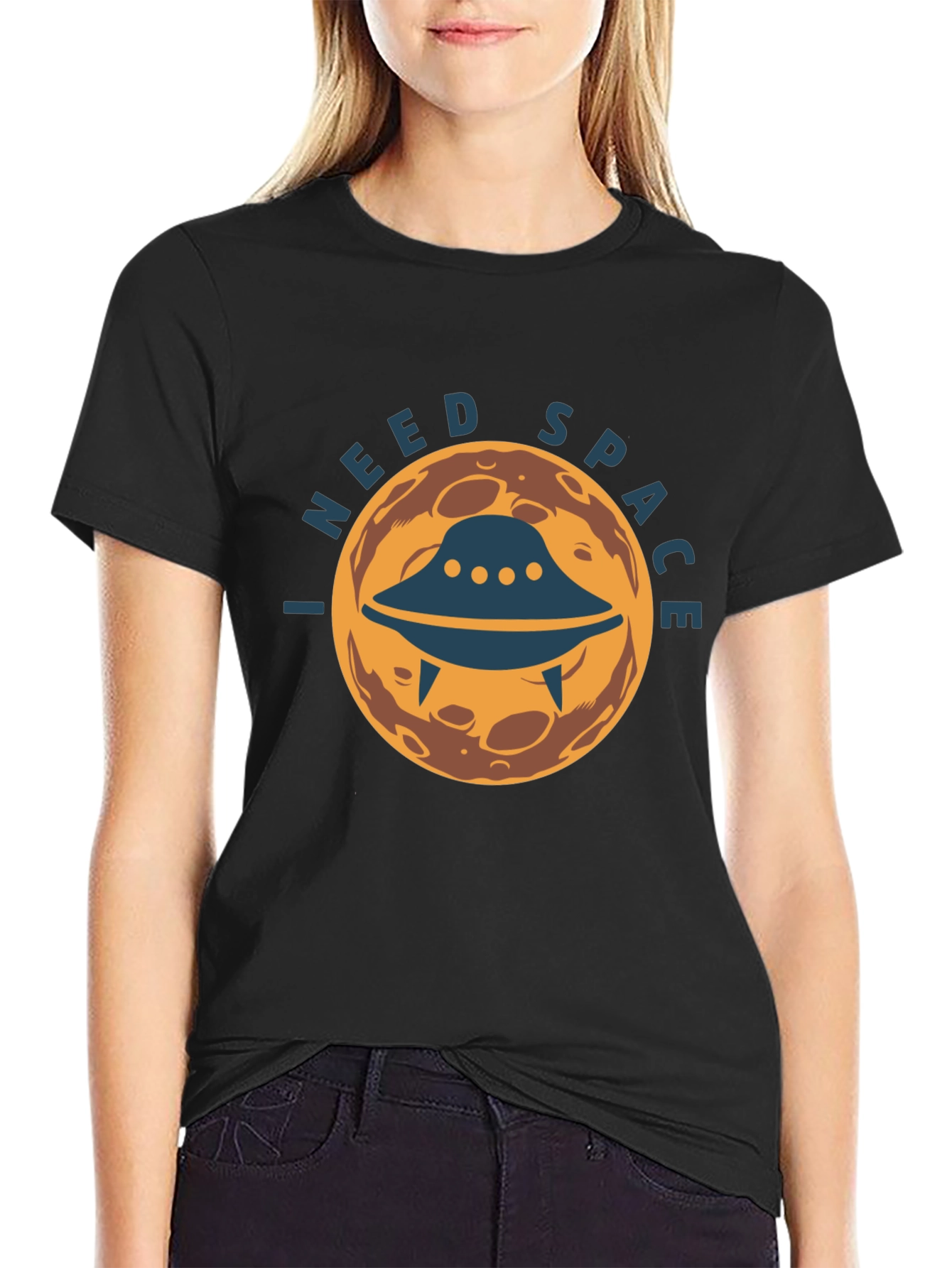 I Need Space Graphic Tee - UFO Alien Design