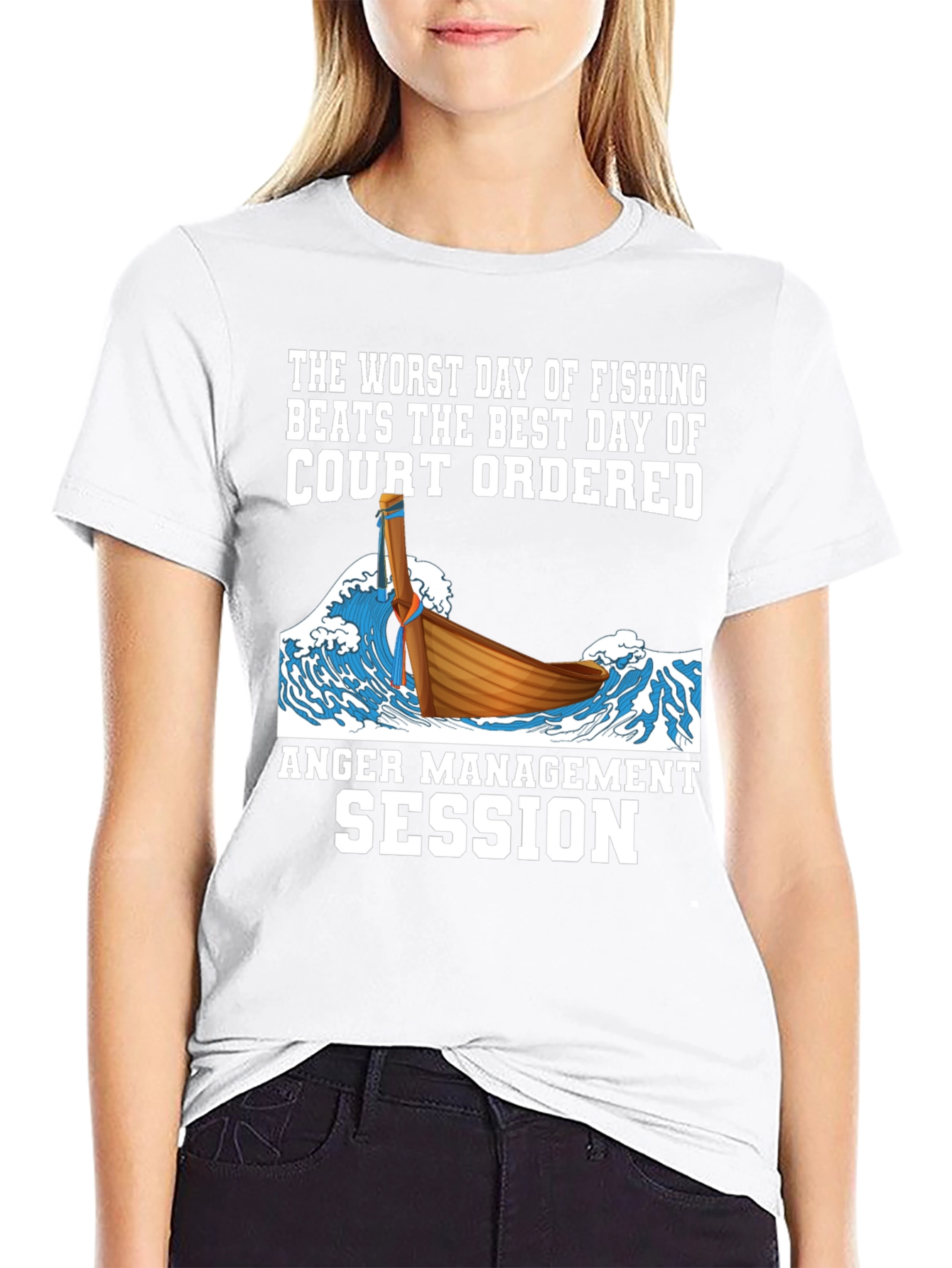 Fishing vs. Court T-Shirt - Anger Management Humor