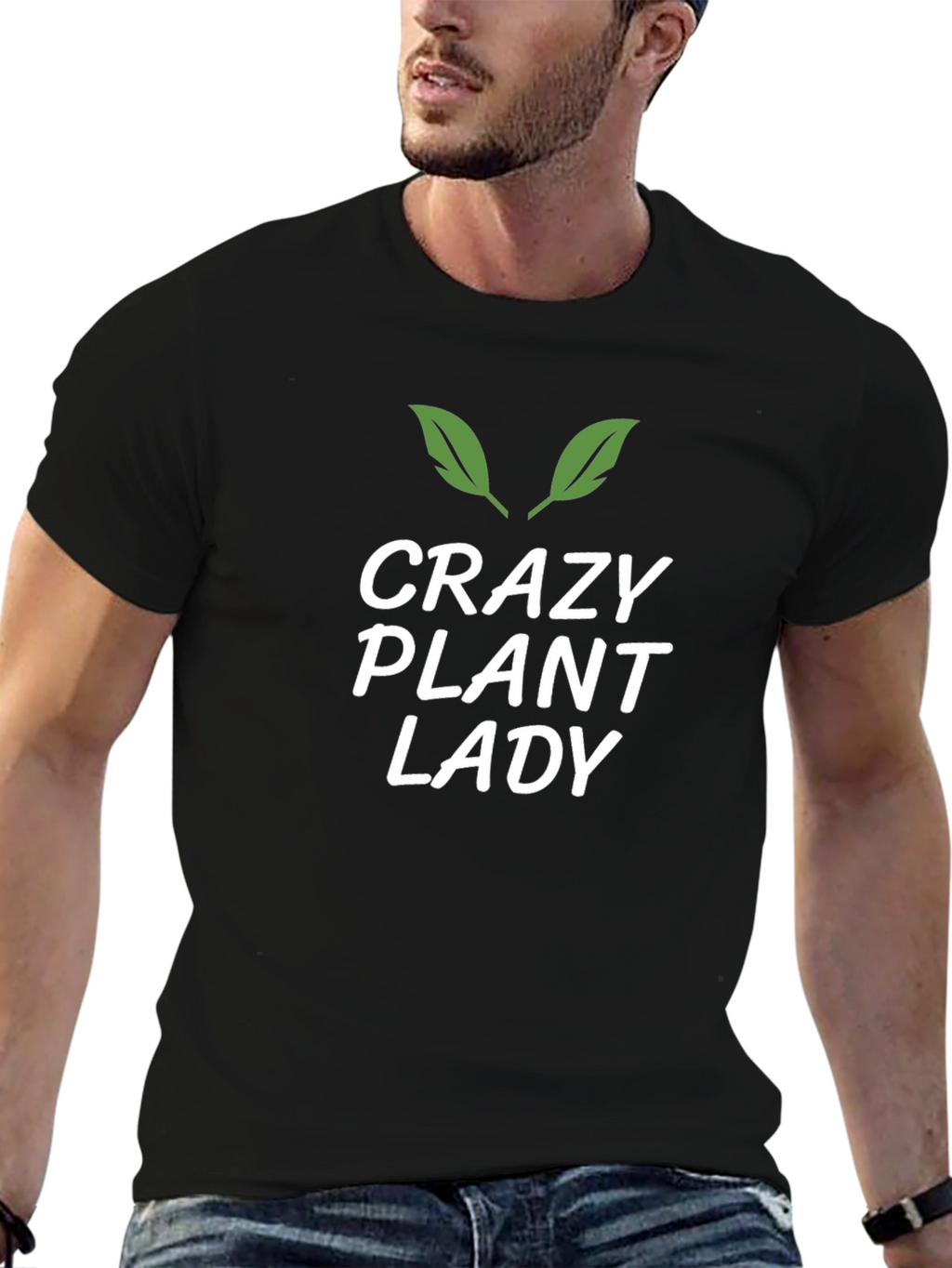 Crazy Plant Lady Graphic Tee - Black Cotton T-Shirt
