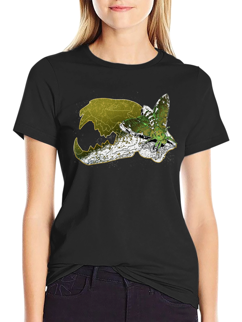 Skull & Moth Graphic Tee - Unique Design