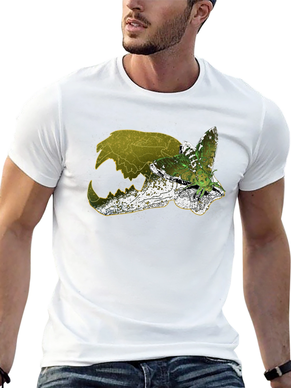 Skull & Moth Graphic Tee - Unique Design