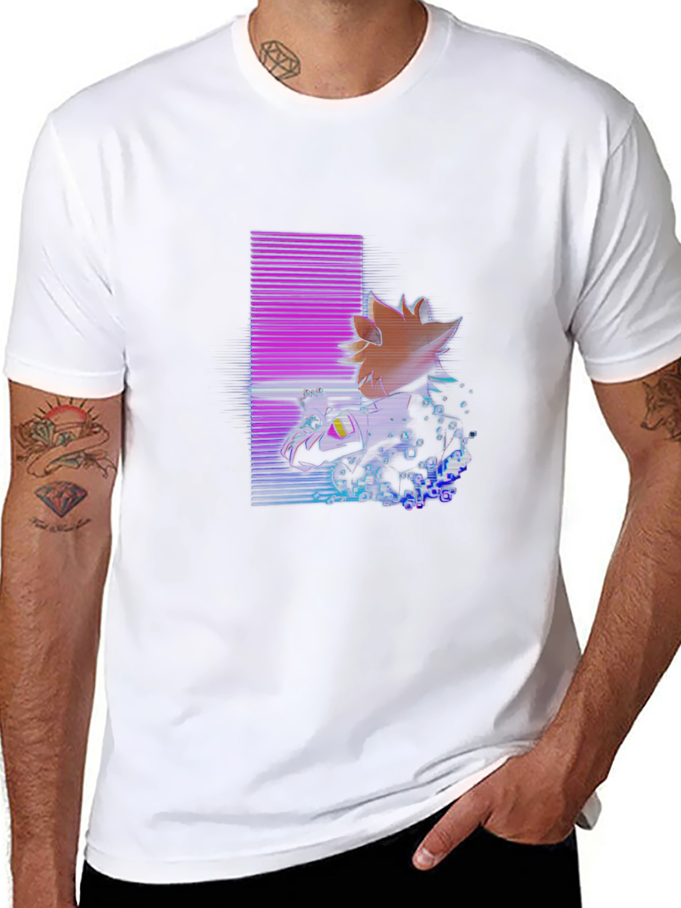 Retro Anime Graphic Black T-Shirt