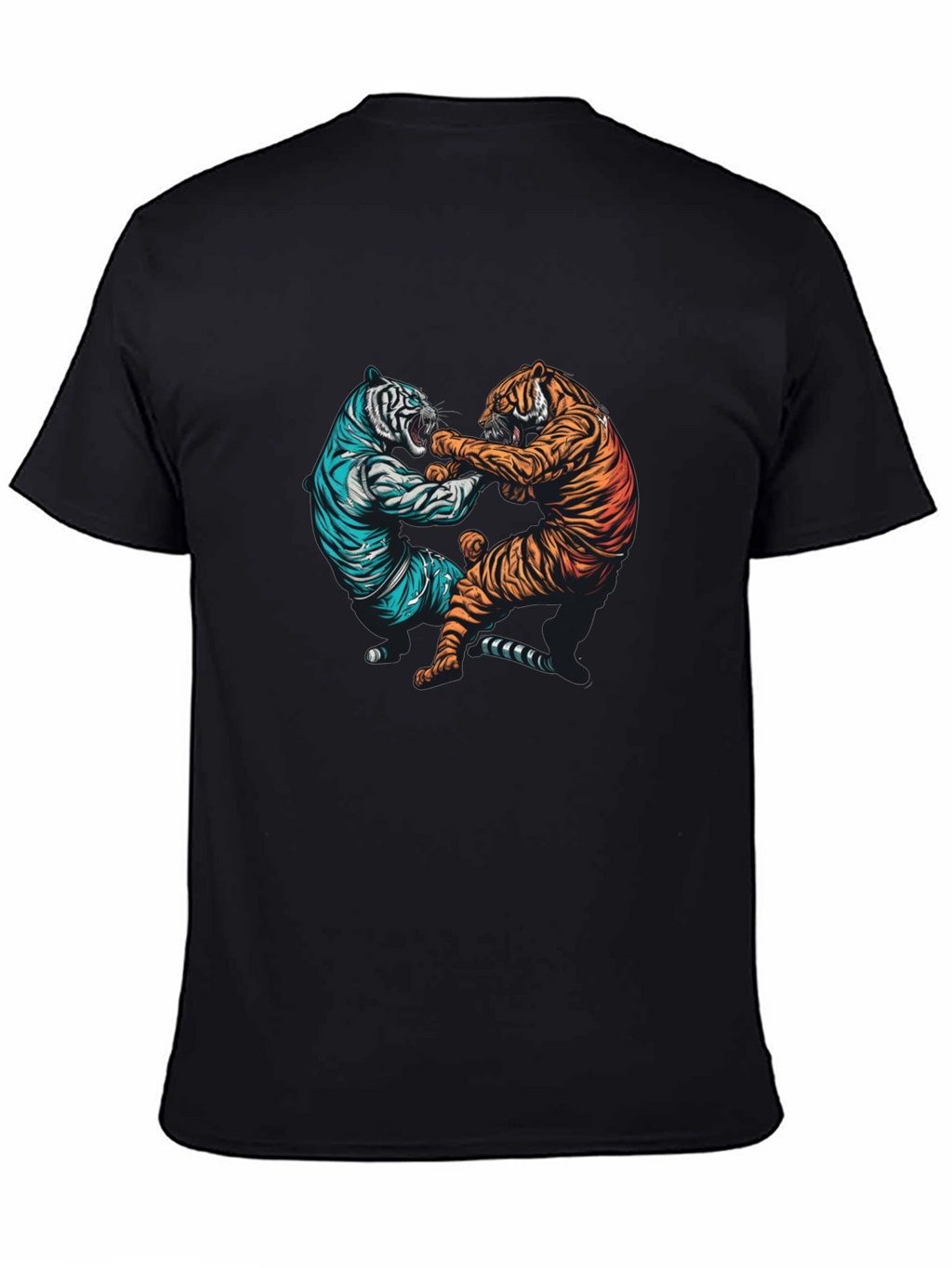Tiger Fight Graphic Tee - Mens Black T-Shirt