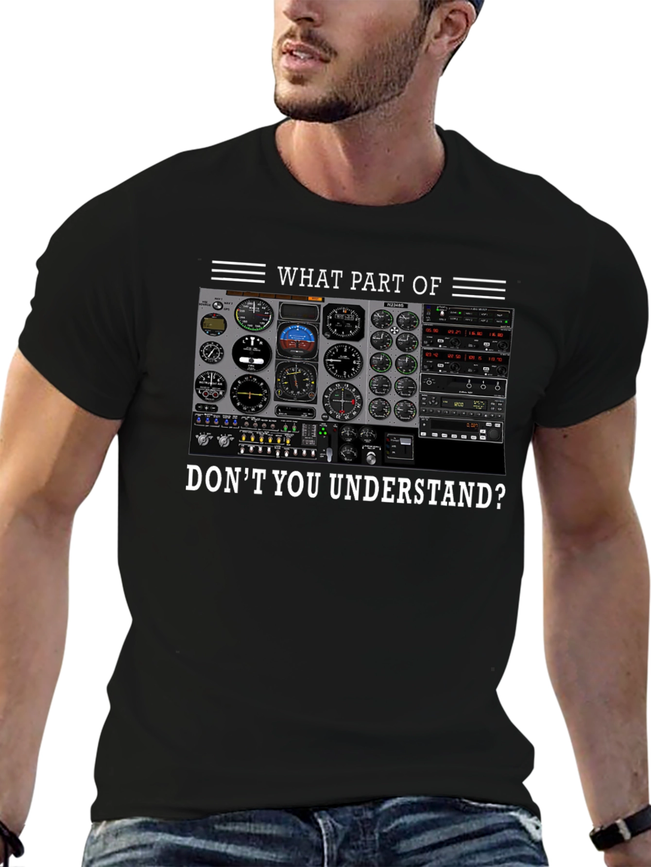 Pilot Instrument Panel T-Shirt - Aviation Humor Tee