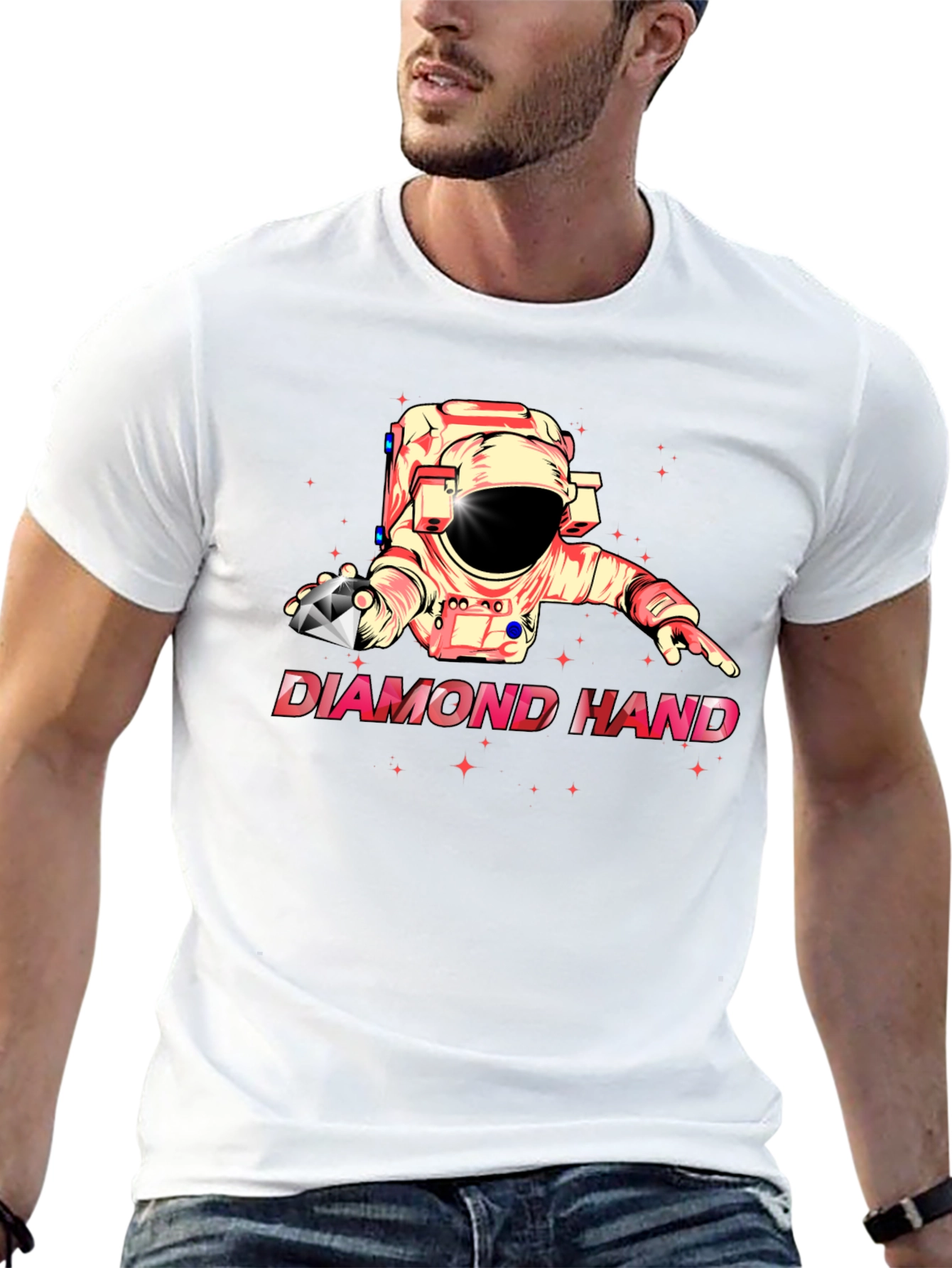 Diamond Hand Astronaut Black T-Shirt