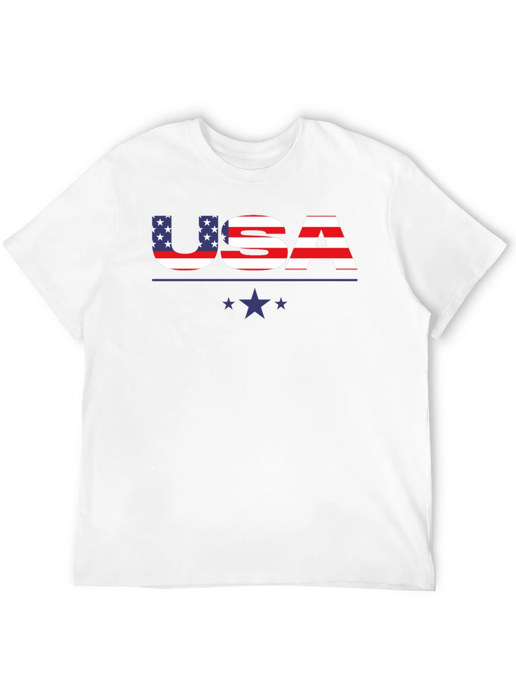 USA Flag Graphic Print Crew Neck T-Shirt