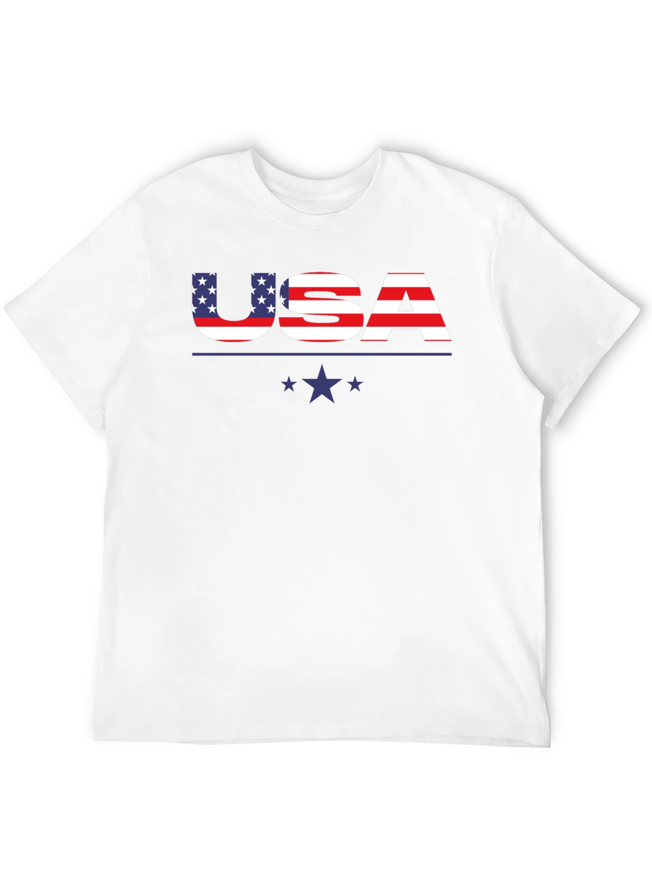USA Flag Graphic Print Crew Neck T-Shirt