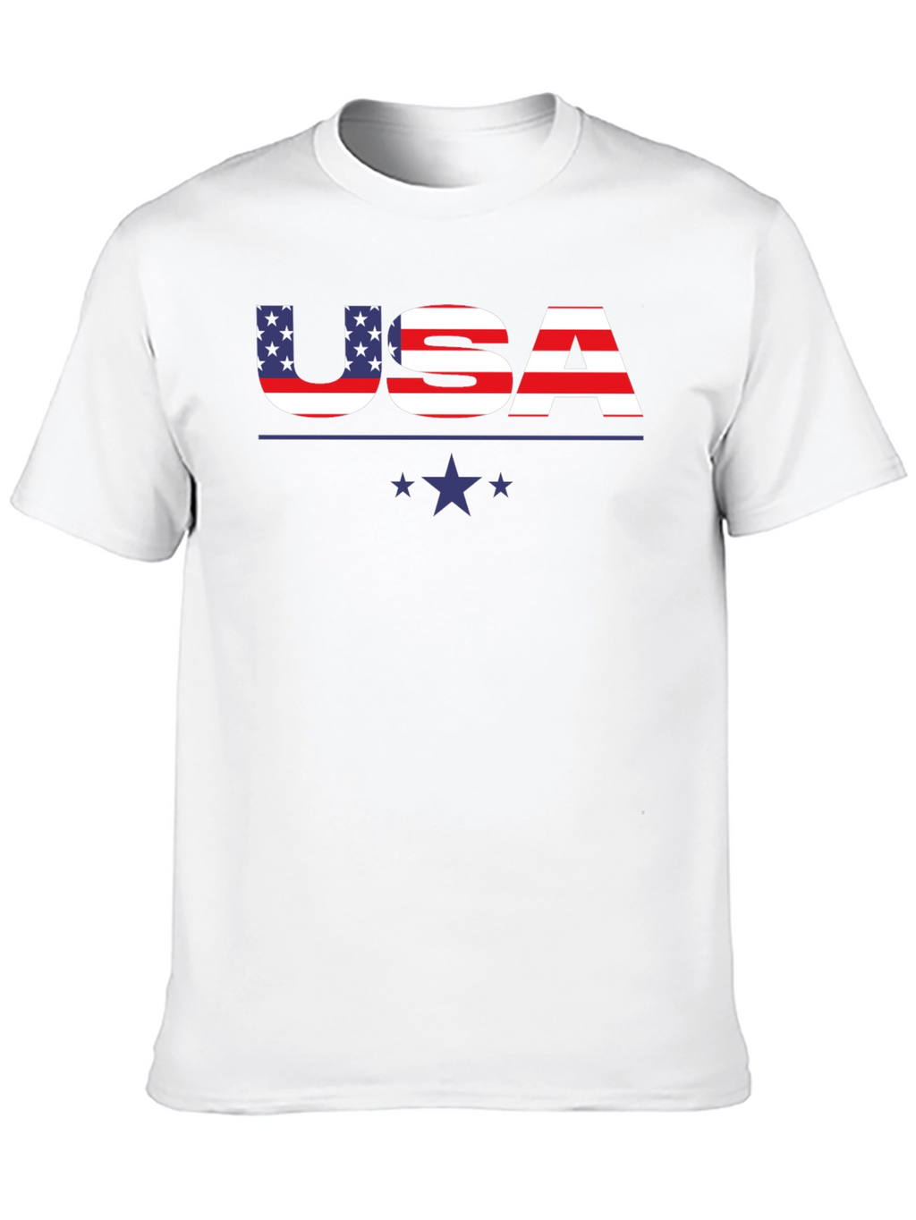 USA Flag Graphic Print Crew Neck T-Shirt