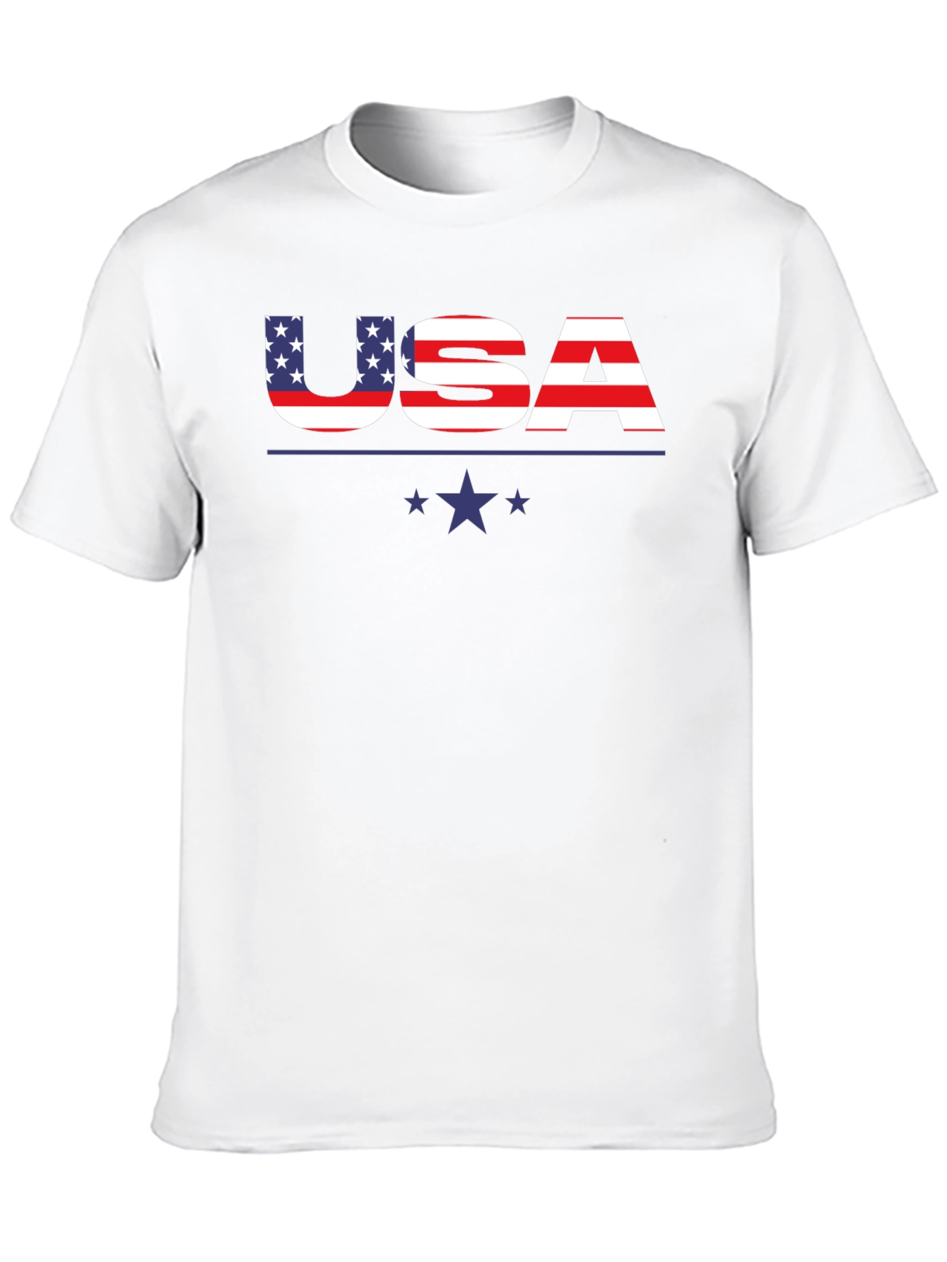 USA Flag Graphic Print Crew Neck T-Shirt