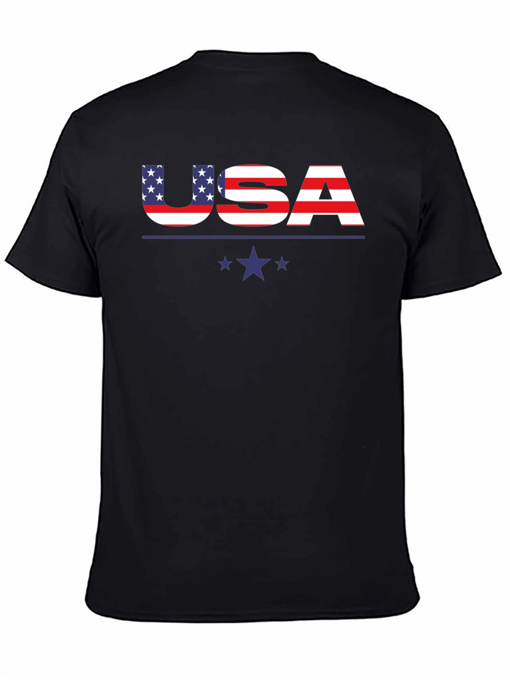USA Flag Graphic Print Crew Neck T-Shirt