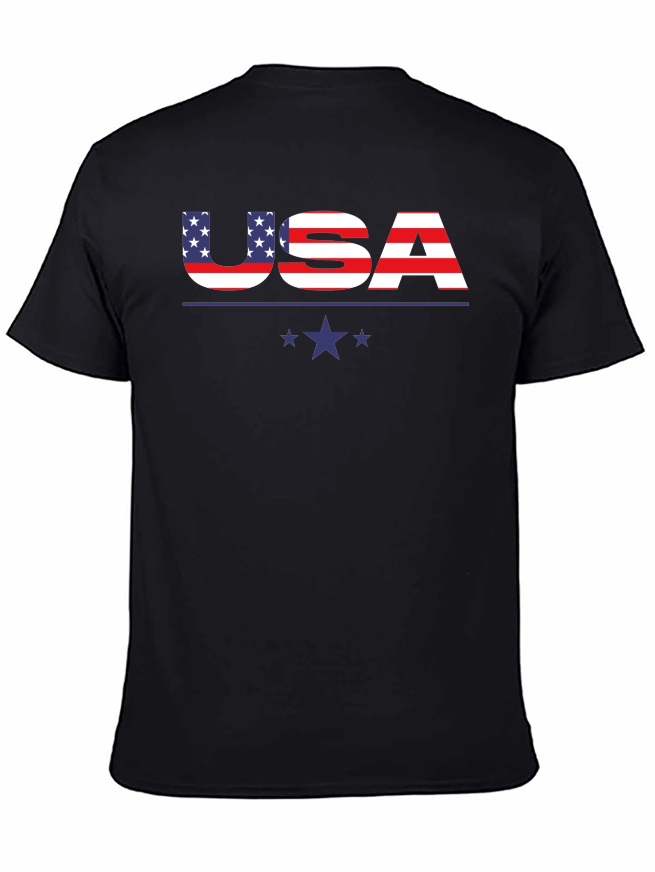 USA Flag Graphic Print Crew Neck T-Shirt